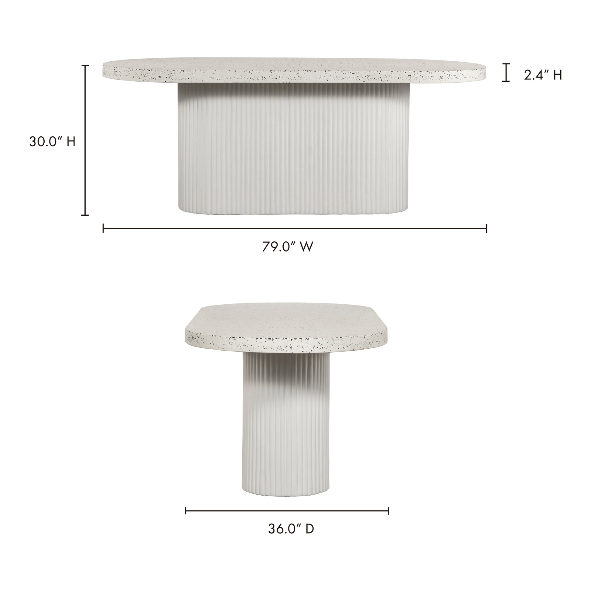 Lyon Outdoor Dining Table White Terrazzo by Moe's Home Collection - view 7
