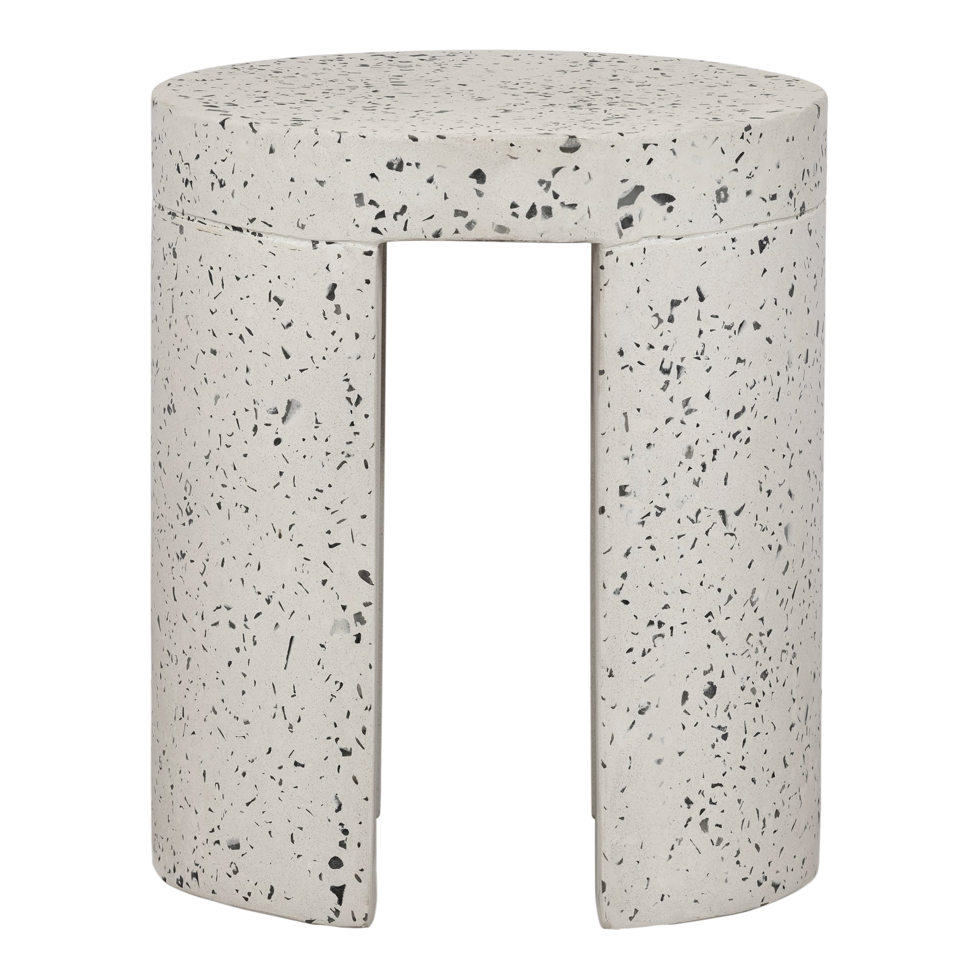Lyon Outdoor Stool White Terrazzo by Moe's Home Collection
