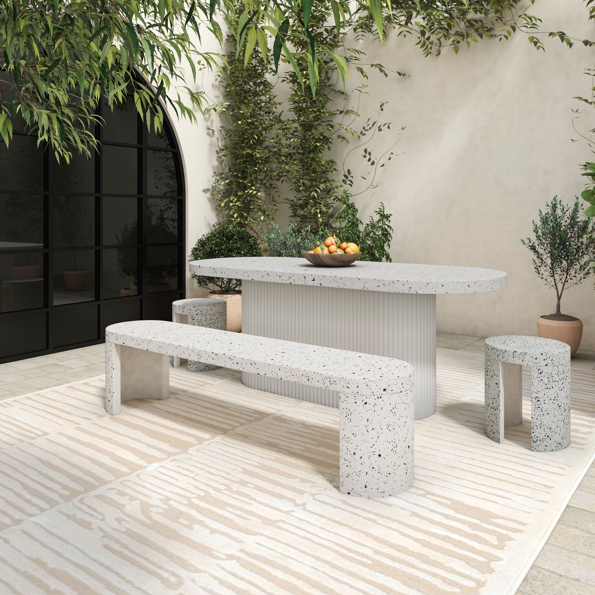 Lyon Outdoor Stool White Terrazzo by Moe's Home Collection - view 11