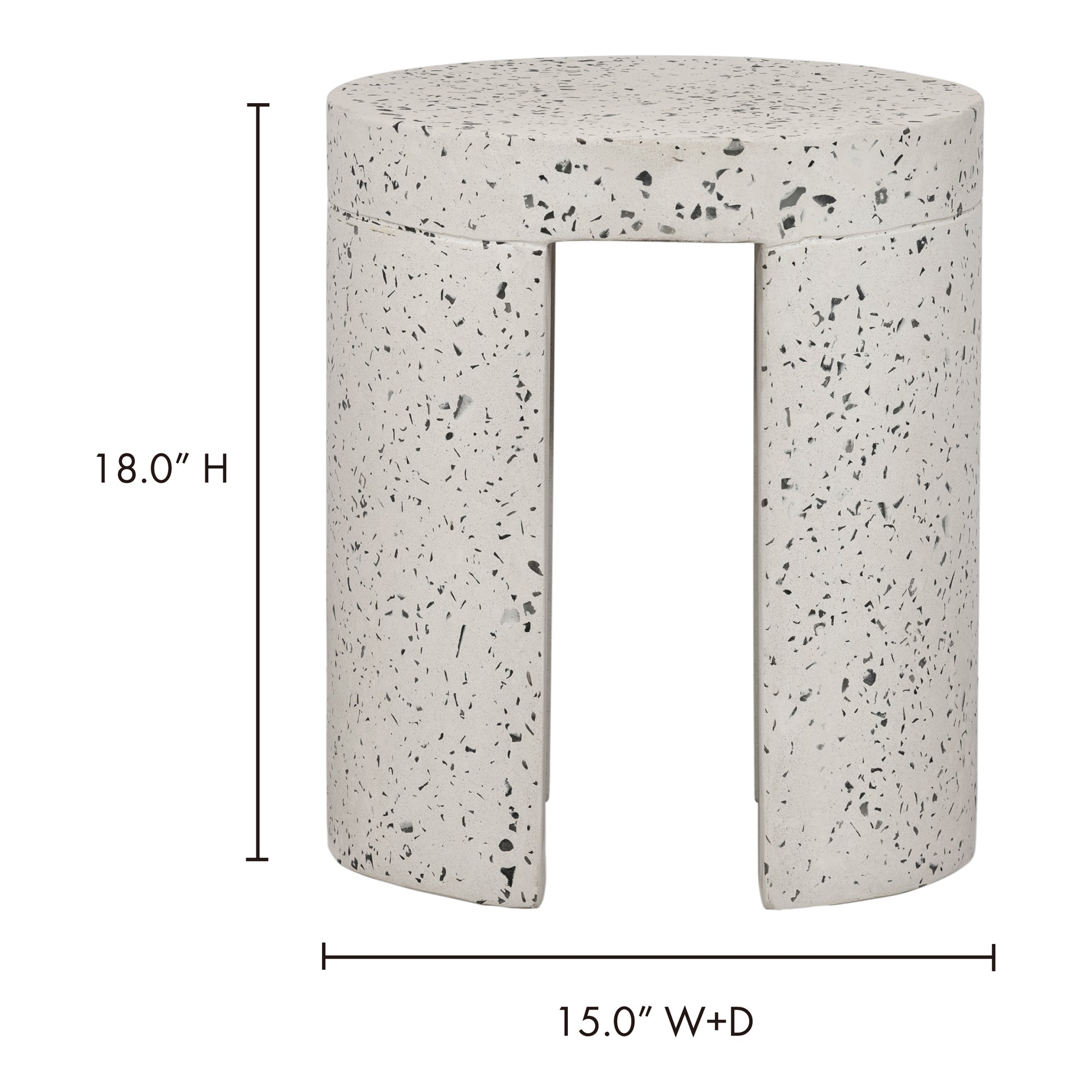 Lyon Outdoor Stool White Terrazzo by Moe's Home Collection - view 12