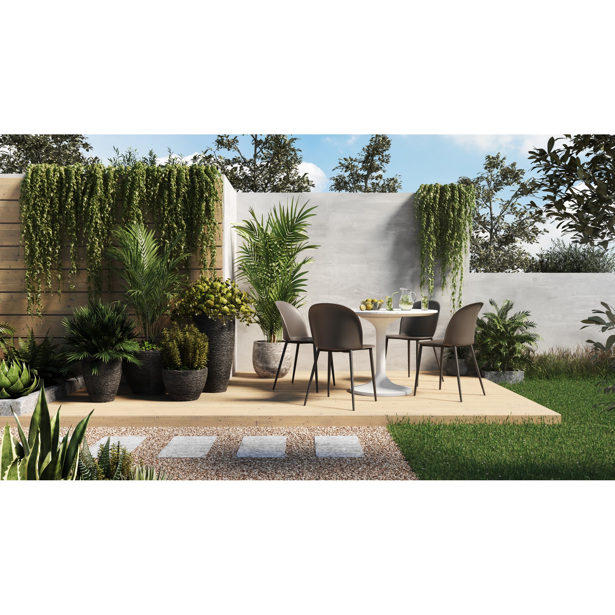 Tuli Outdoor Cafe Table White Terrazzo by Moe's Home Collection - view 2