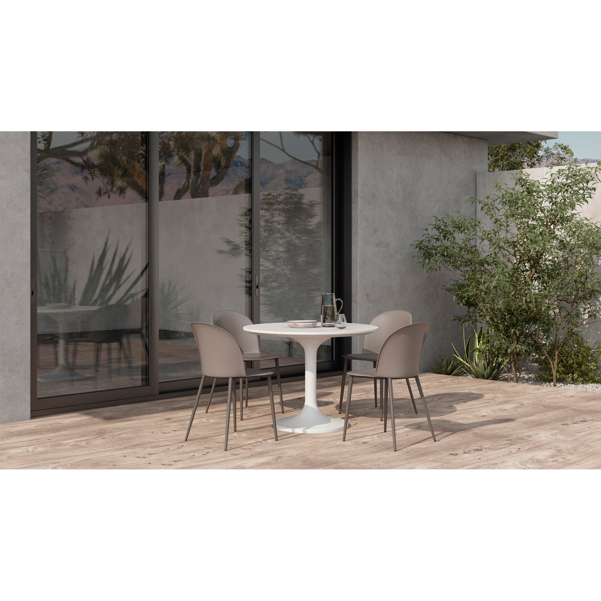 Tuli Outdoor Cafe Table White Terrazzo by Moe's Home Collection - view 3