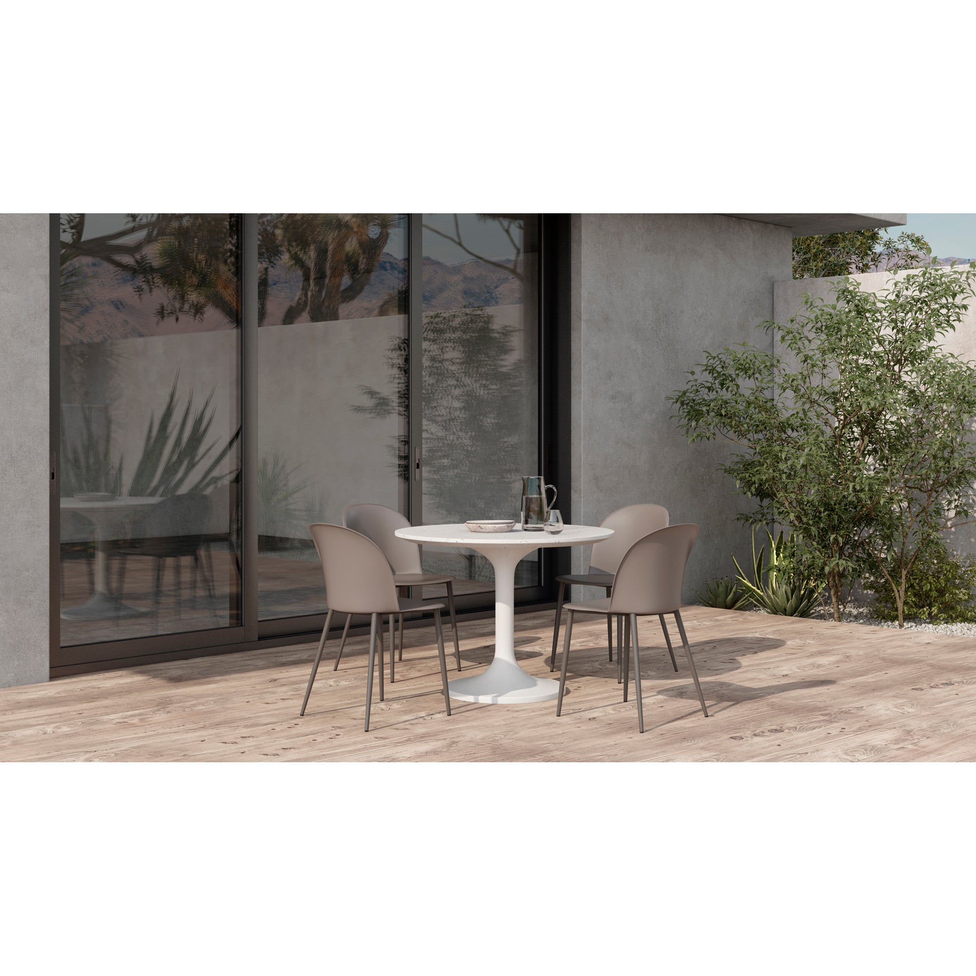 Tuli Outdoor Cafe Table White Terrazzo by Moe's Home Collection - view 3