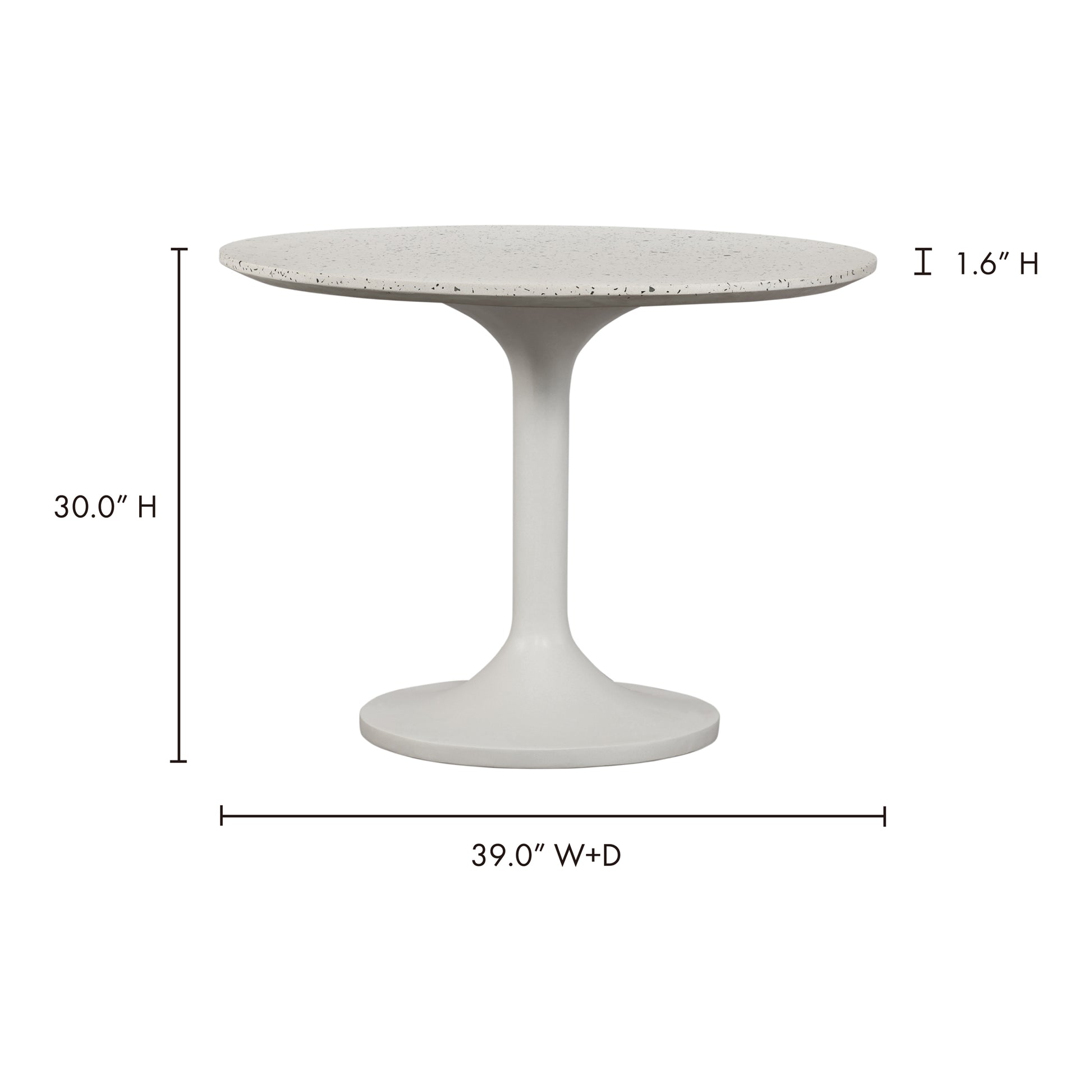 Tuli Outdoor Cafe Table White Terrazzo by Moe's Home Collection - view 4
