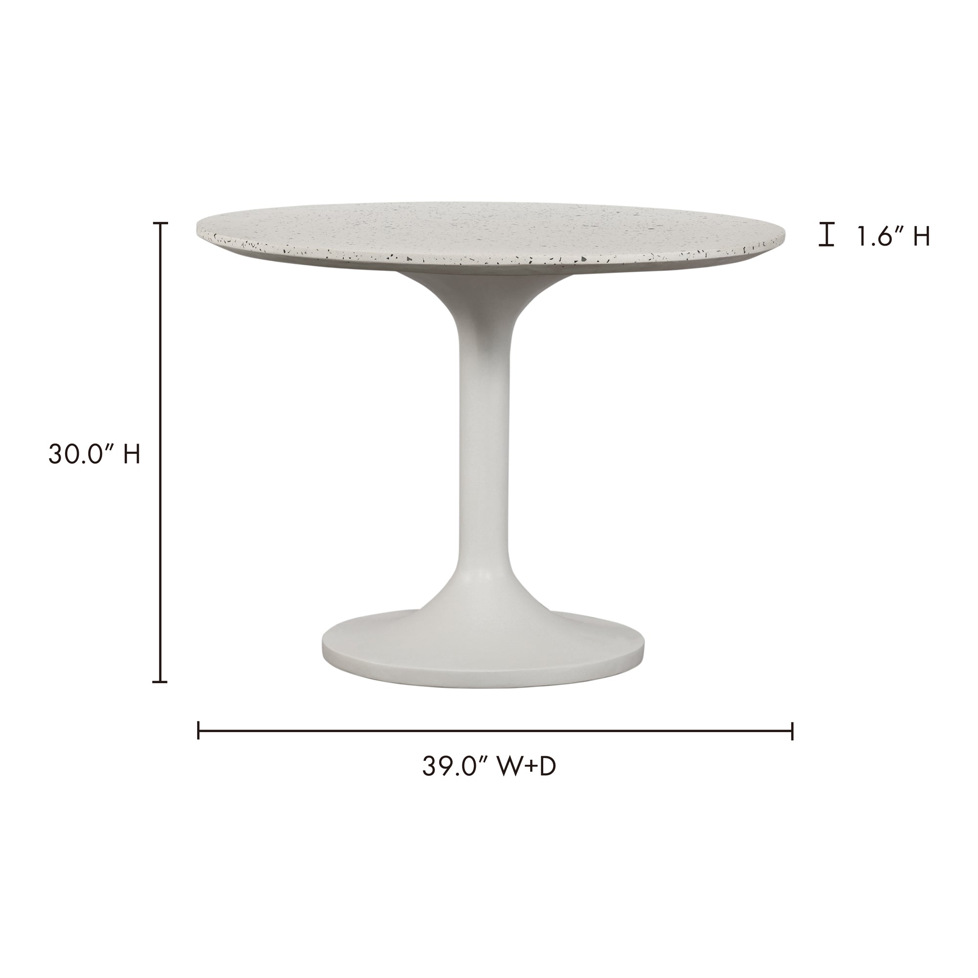 Tuli Outdoor Cafe Table White Terrazzo by Moe's Home Collection - view 4