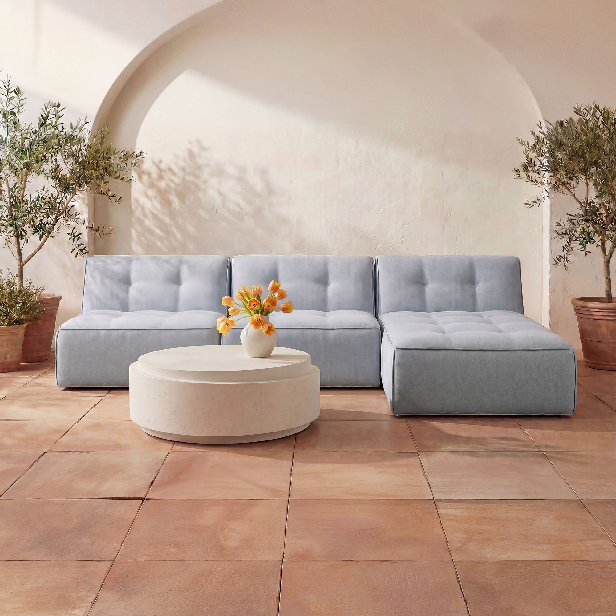 Cosmo Outdoor Coffee Table Off White by Moe's Home Collection - view 2