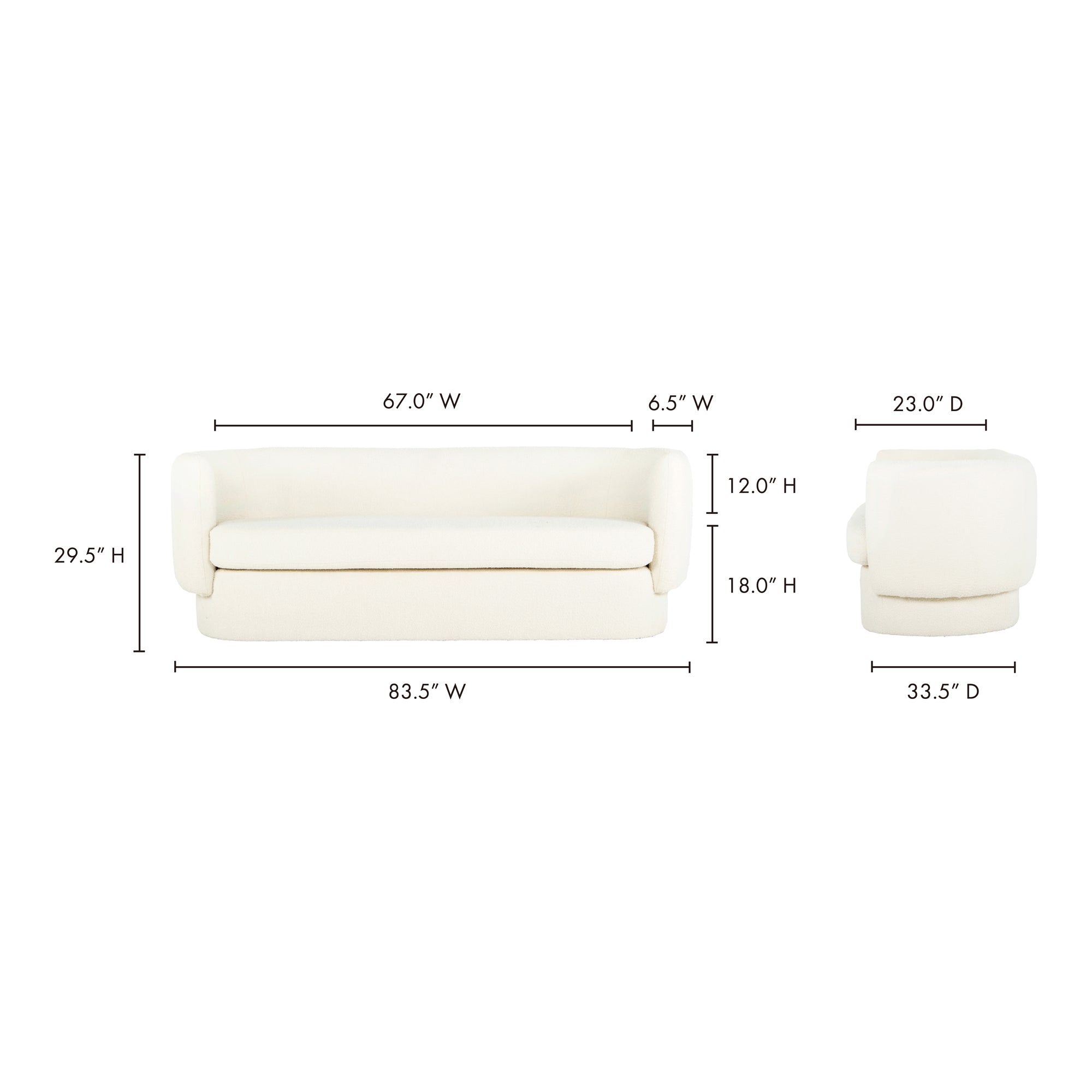 Koba Sofa Maya White by Moe's Home Collection - view 9