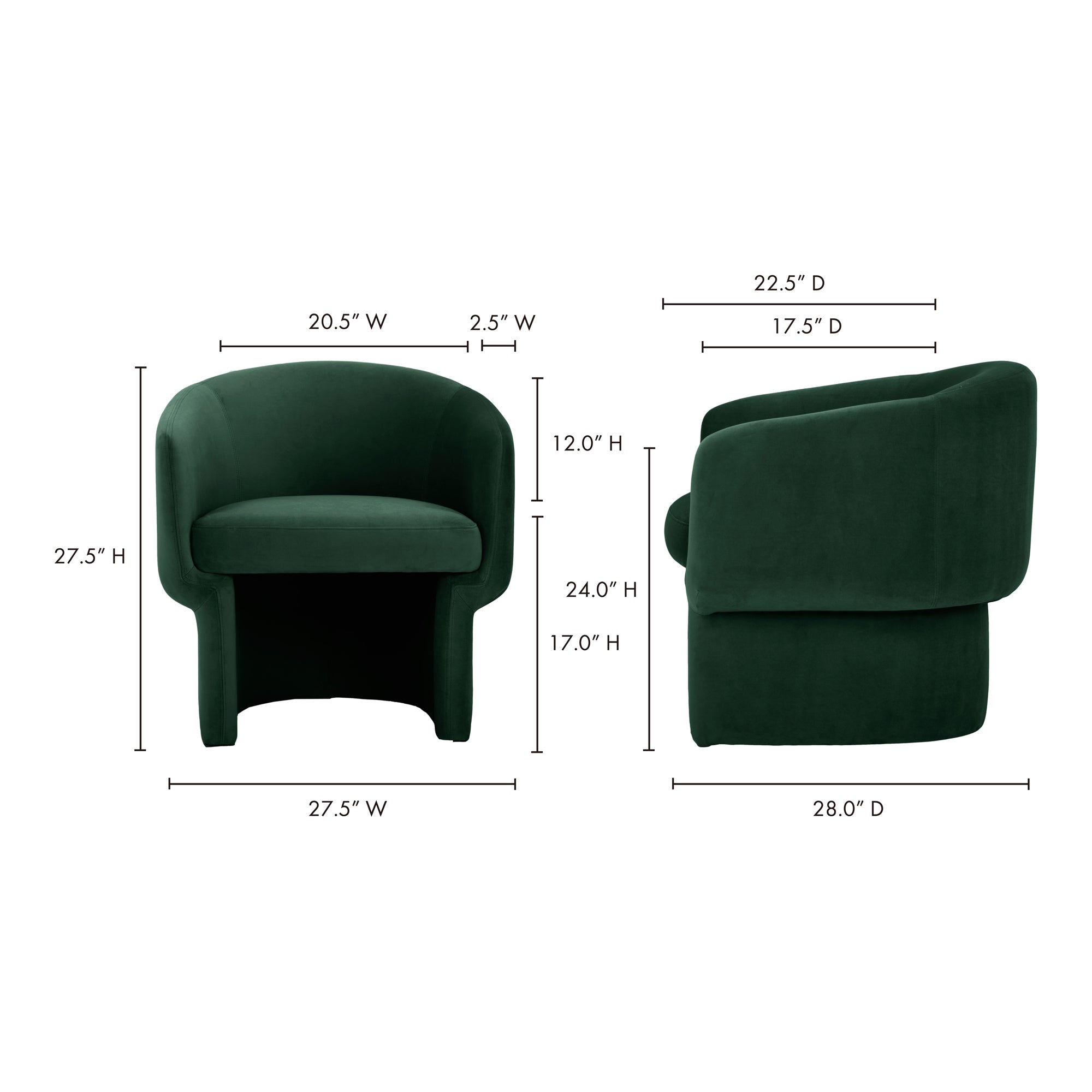 Franco Chair Dark Green by Moe's Home Collection - view 9