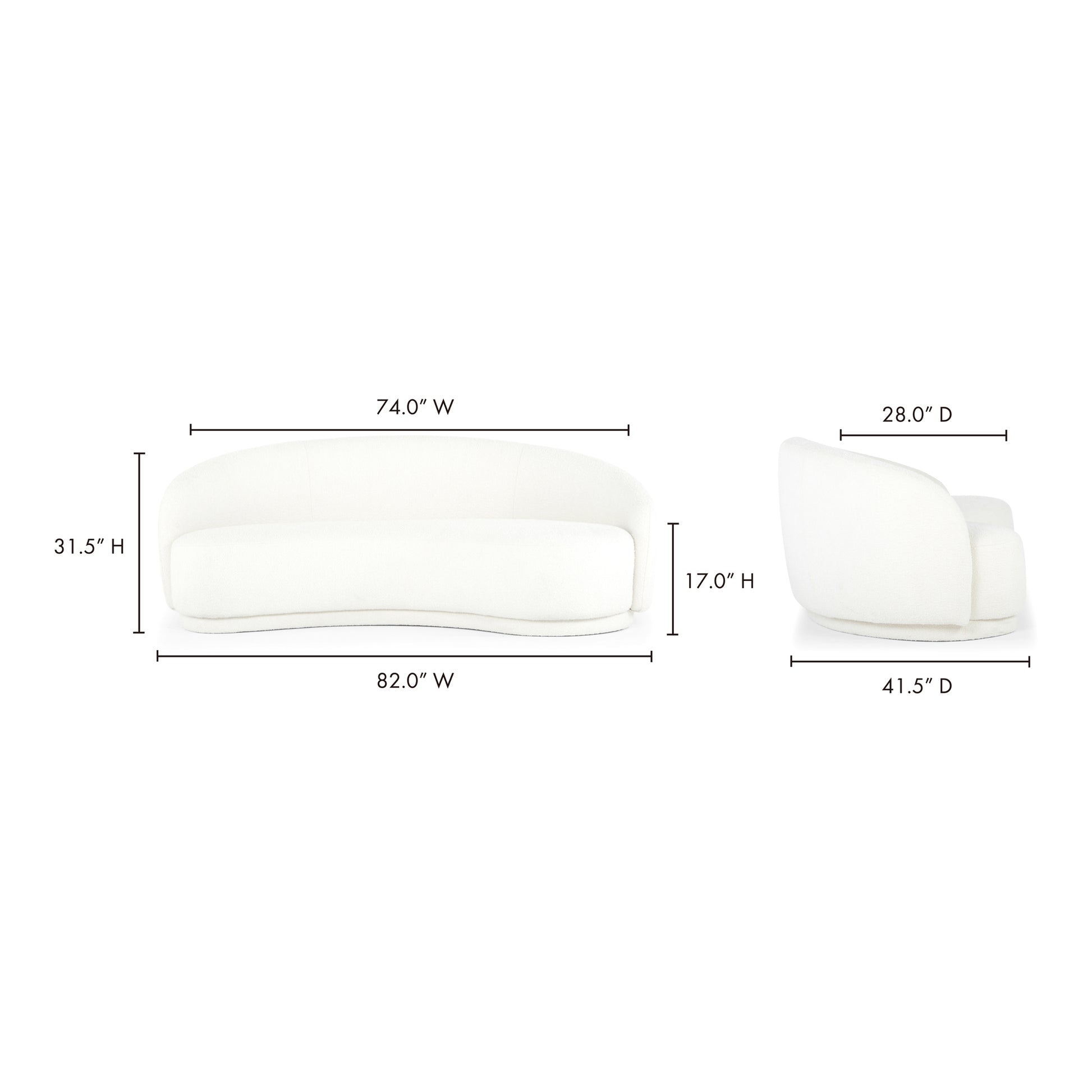 Excelsior Sofa Cream by Moe's Home Collection - view 12