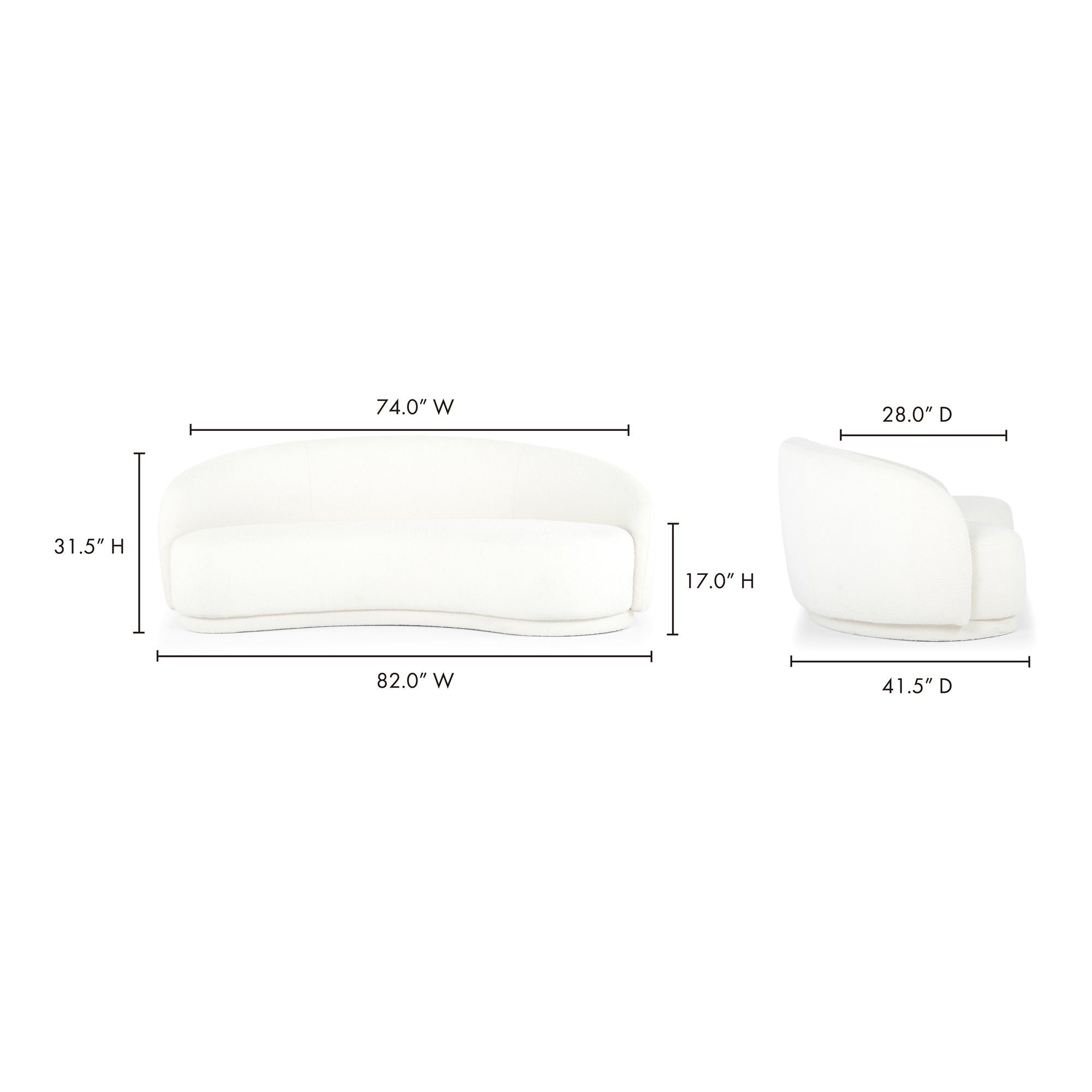 Excelsior Sofa Cream by Moe's Home Collection - view 12