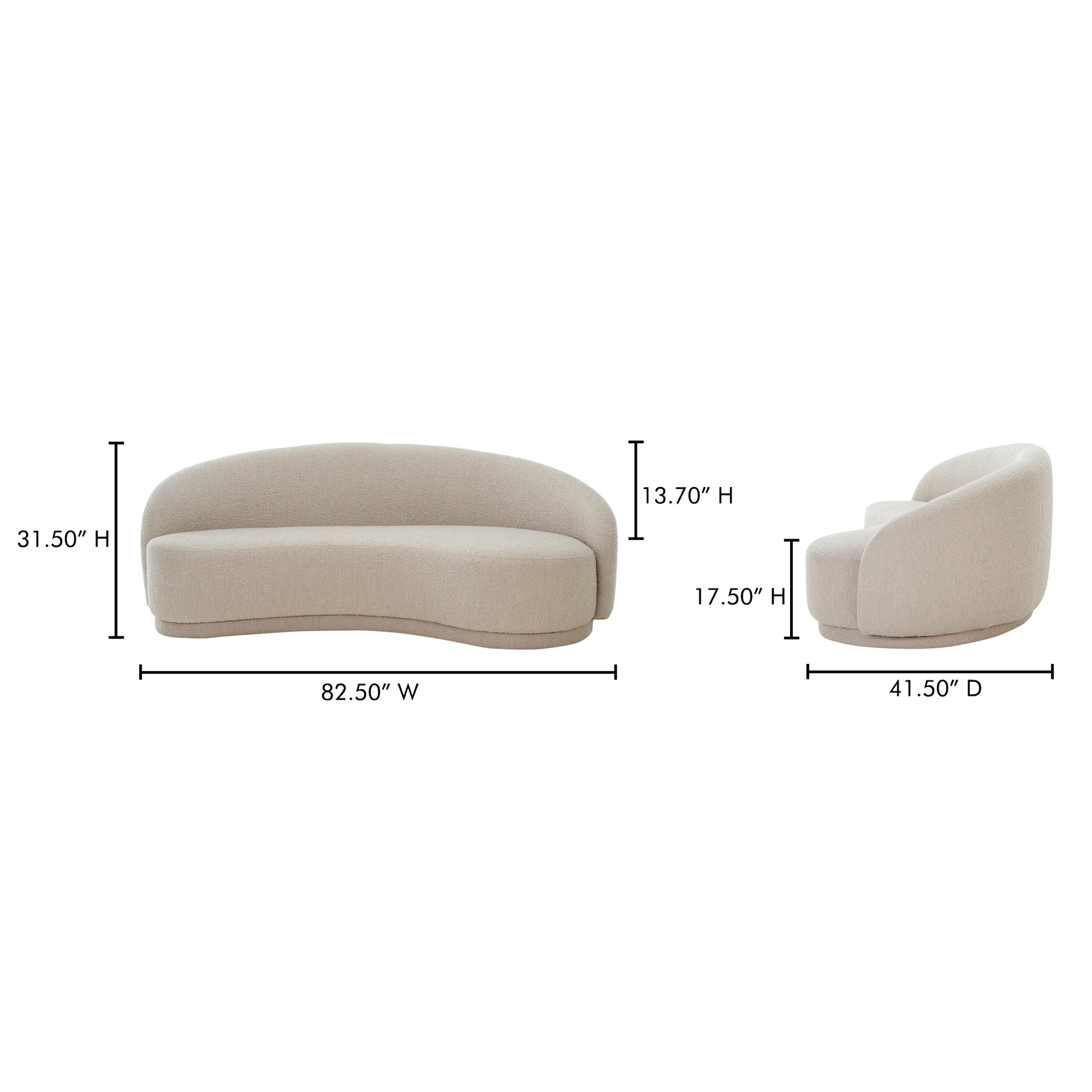 Excelsior Sofa Shiitake Beige by Moe's Home Collection - view 8