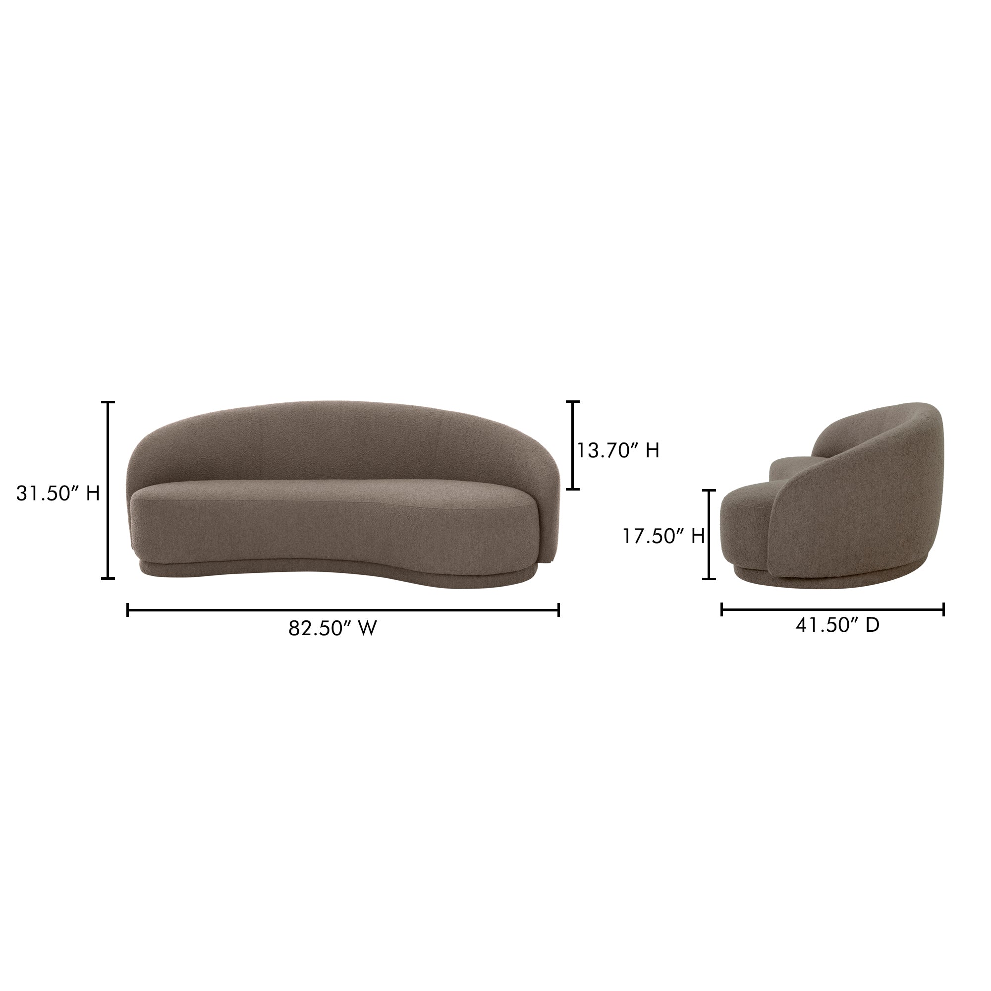 Excelsior Sofa Warm Taupe by Moe's Home Collection - view 11
