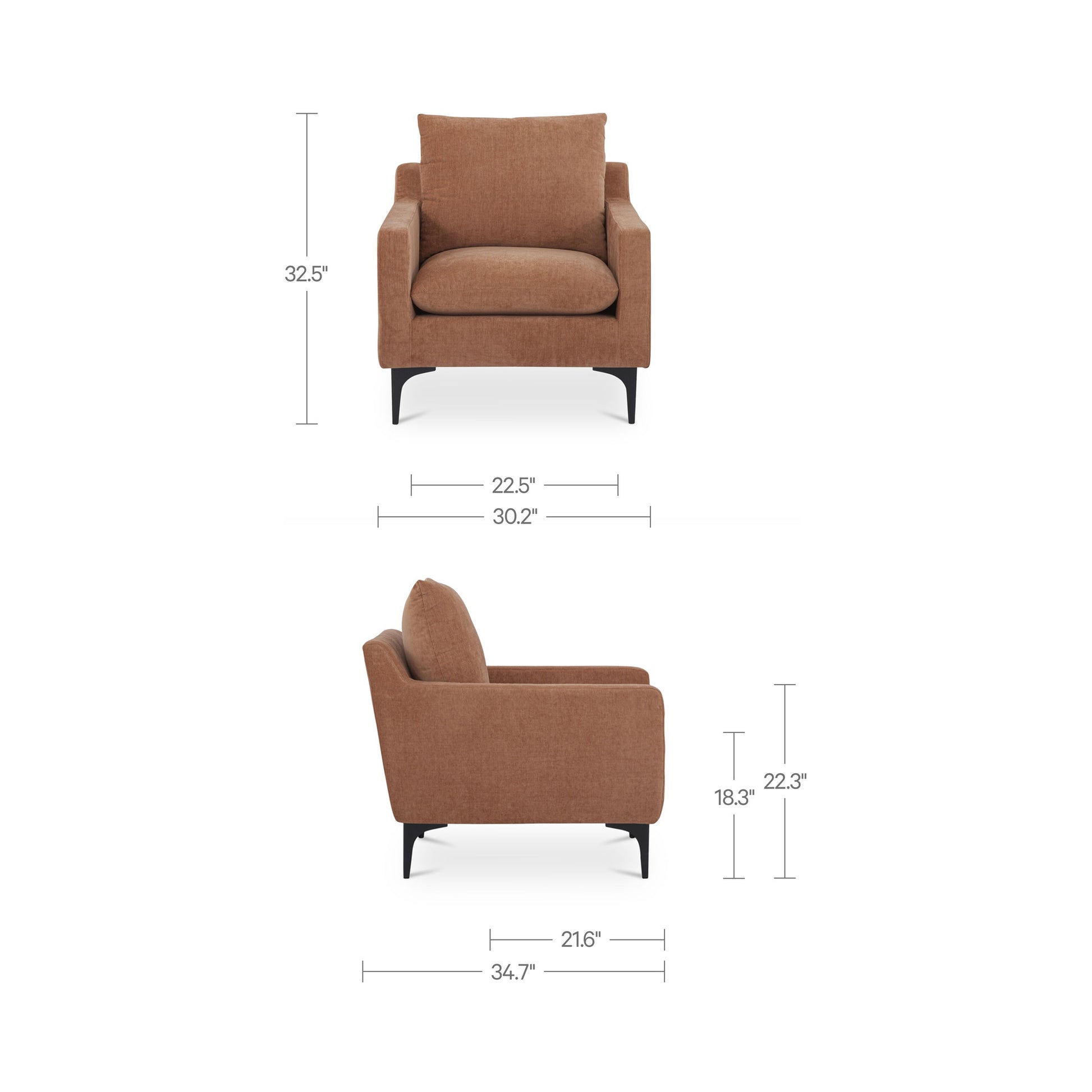 Paris Armchair Heritage Pink by Moe's Home Collection - view 3