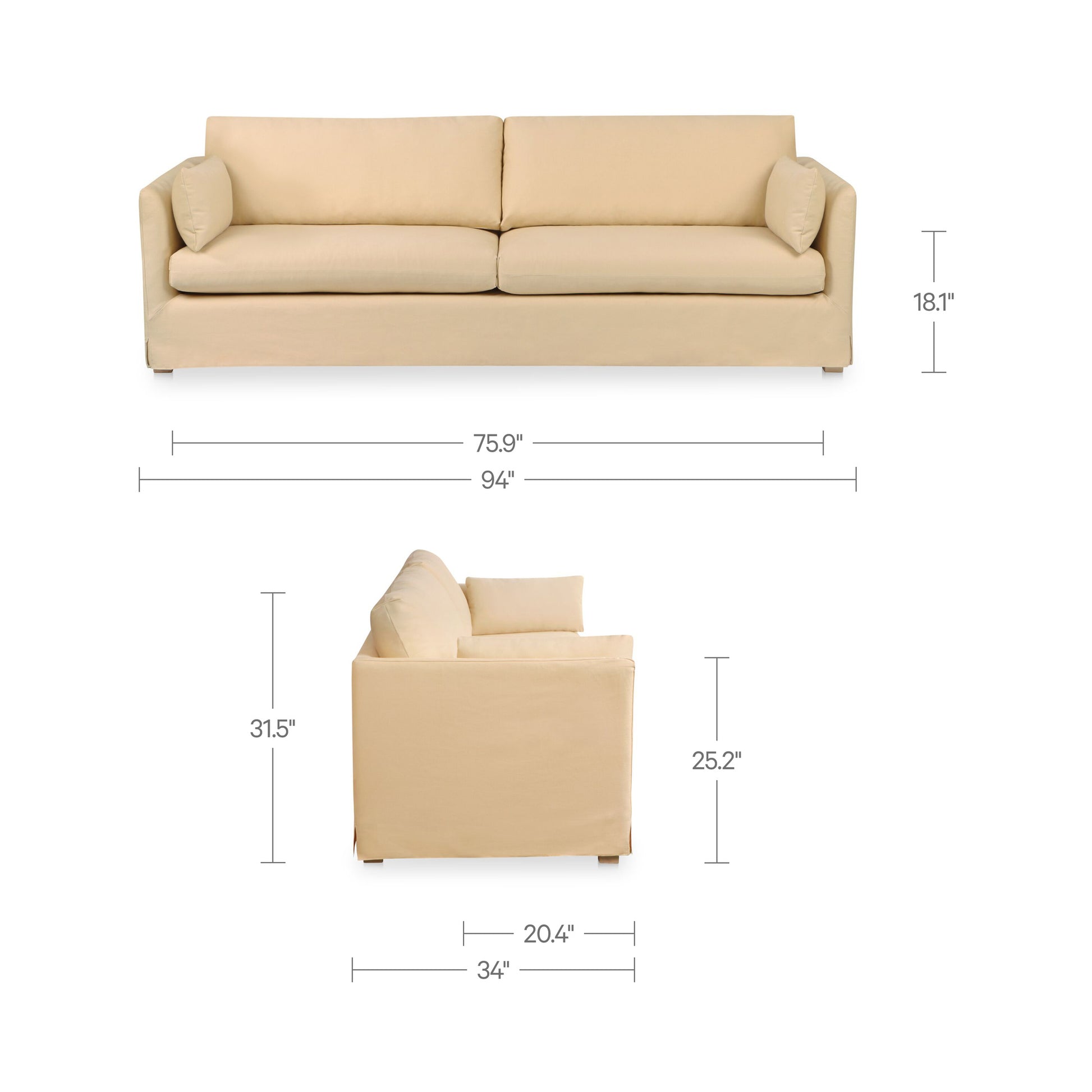 Shea Sofa Wheat by Moe's Home Collection - view 5