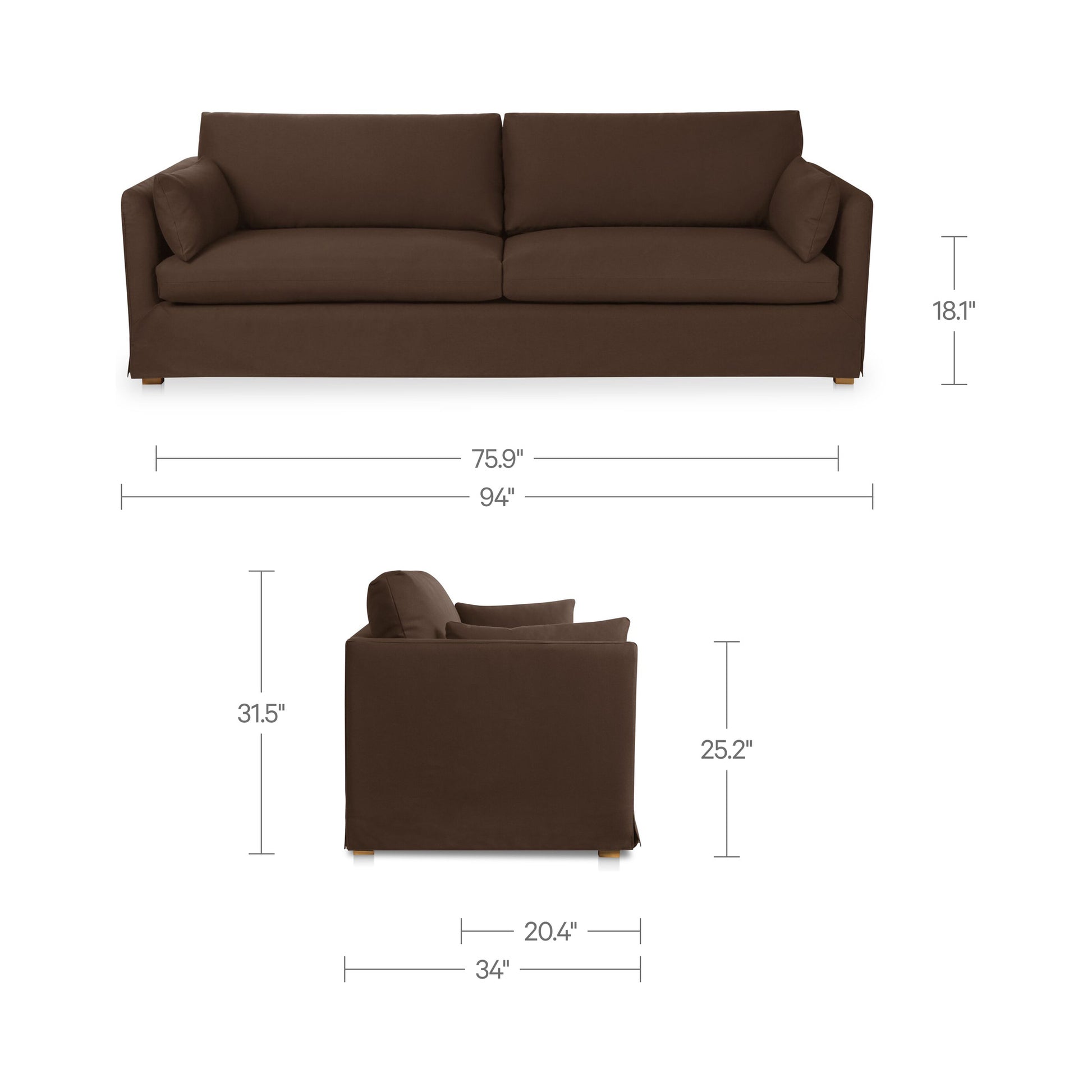 Shea Sofa Dark Brown by Moe's Home Collection - view 3