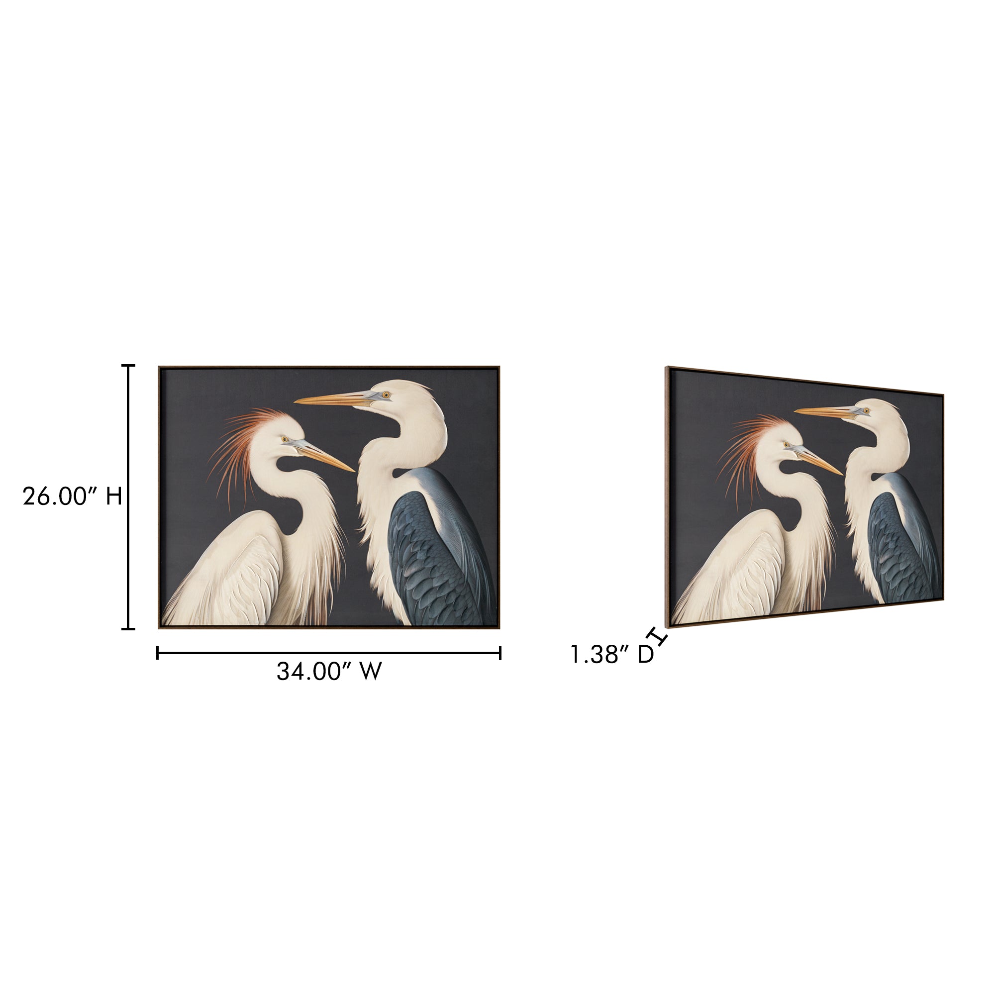 Two Cranes Framed Painting by Moe's Home Collection - view 3