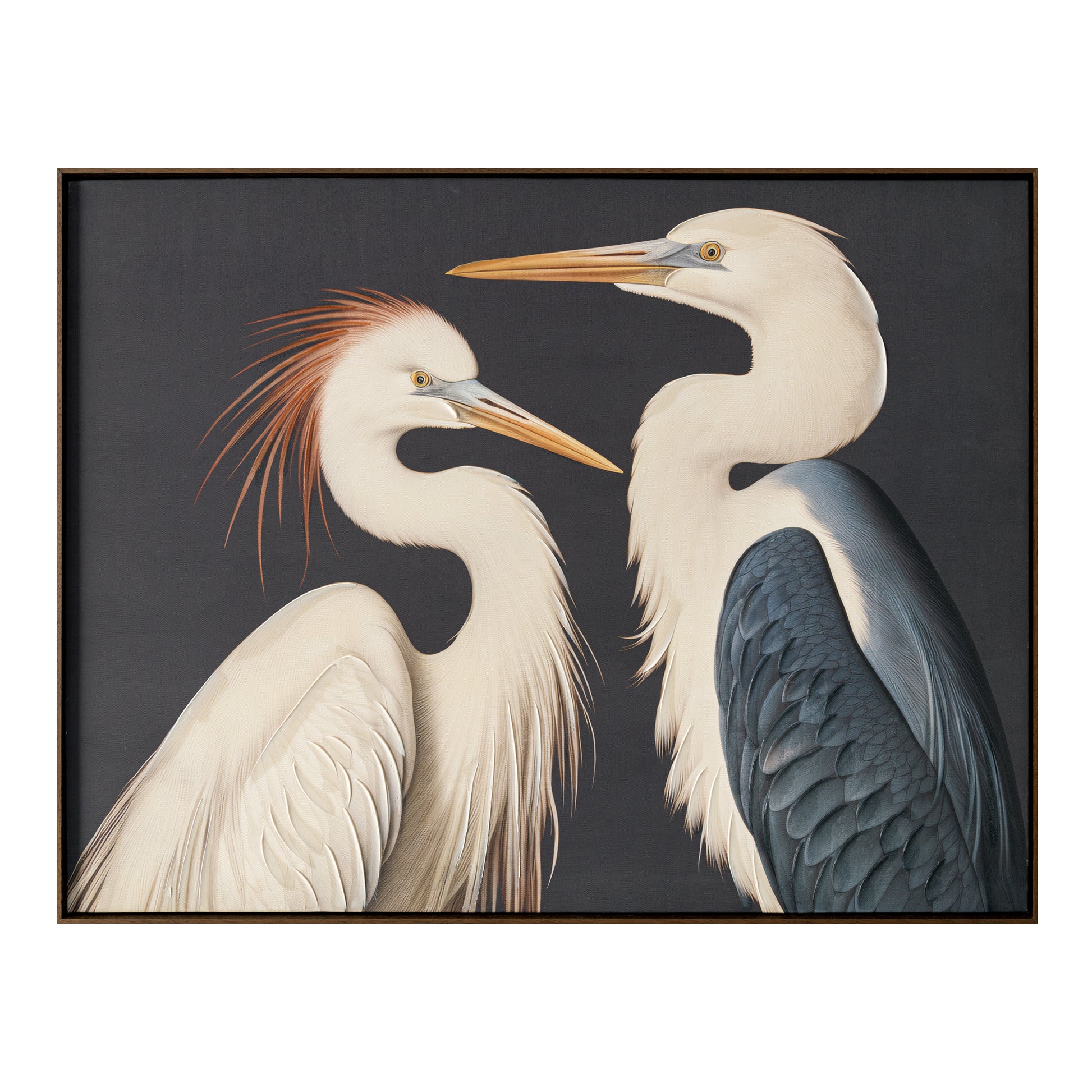 Two Cranes Framed Painting by Moe's Home Collection