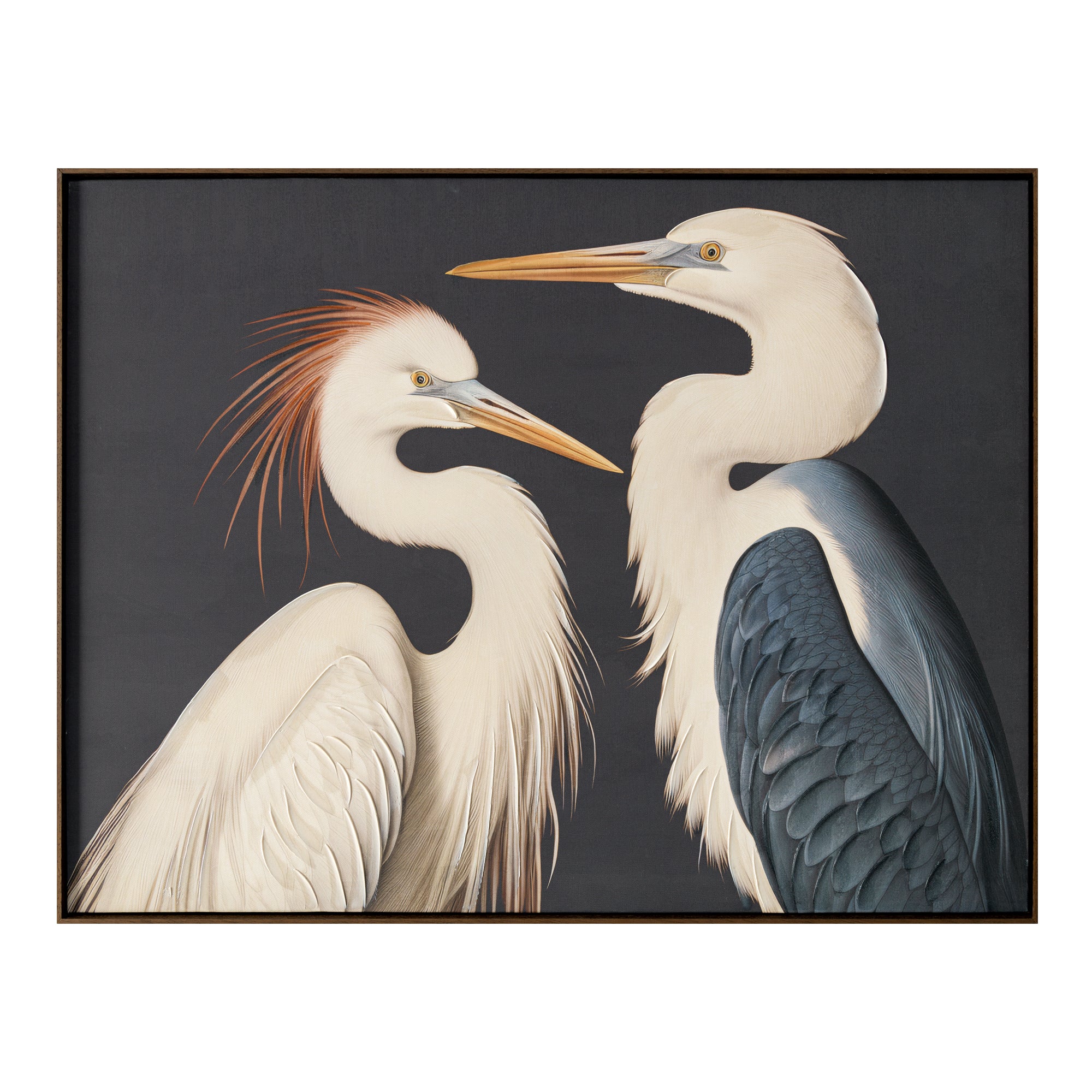 Two Cranes Framed Painting by Moe's Home Collection