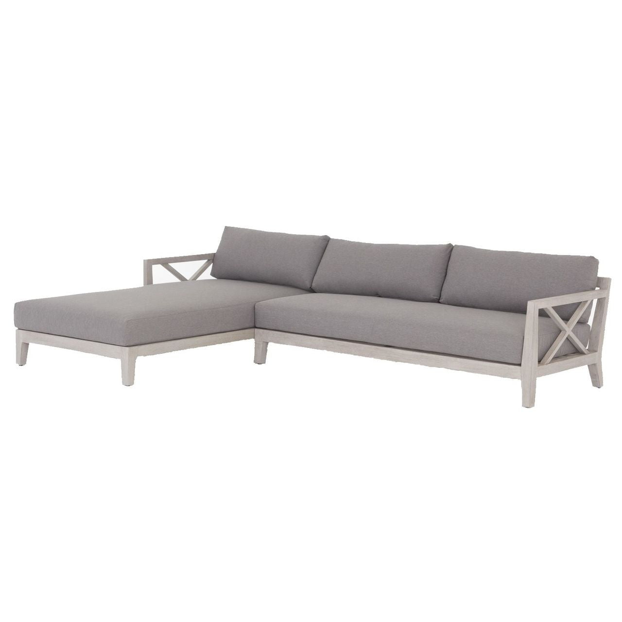 Huntington Grey Teak 2-Piece Outdoor Sectional-LAF
