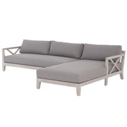 Huntington Grey Teak 2-Piece Outdoor Sectional-RAF