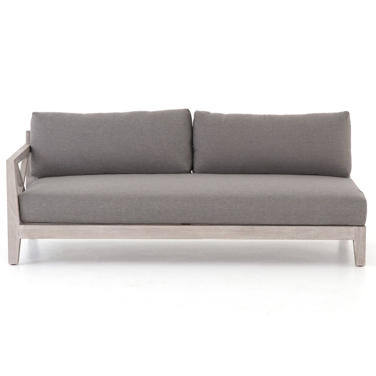 Huntington Grey Teak 2-Piece Outdoor Patio Sectional Sofas