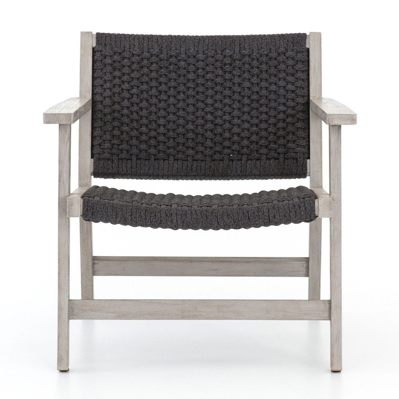Delano Grey Teak Outdoor Patio Rope Chair