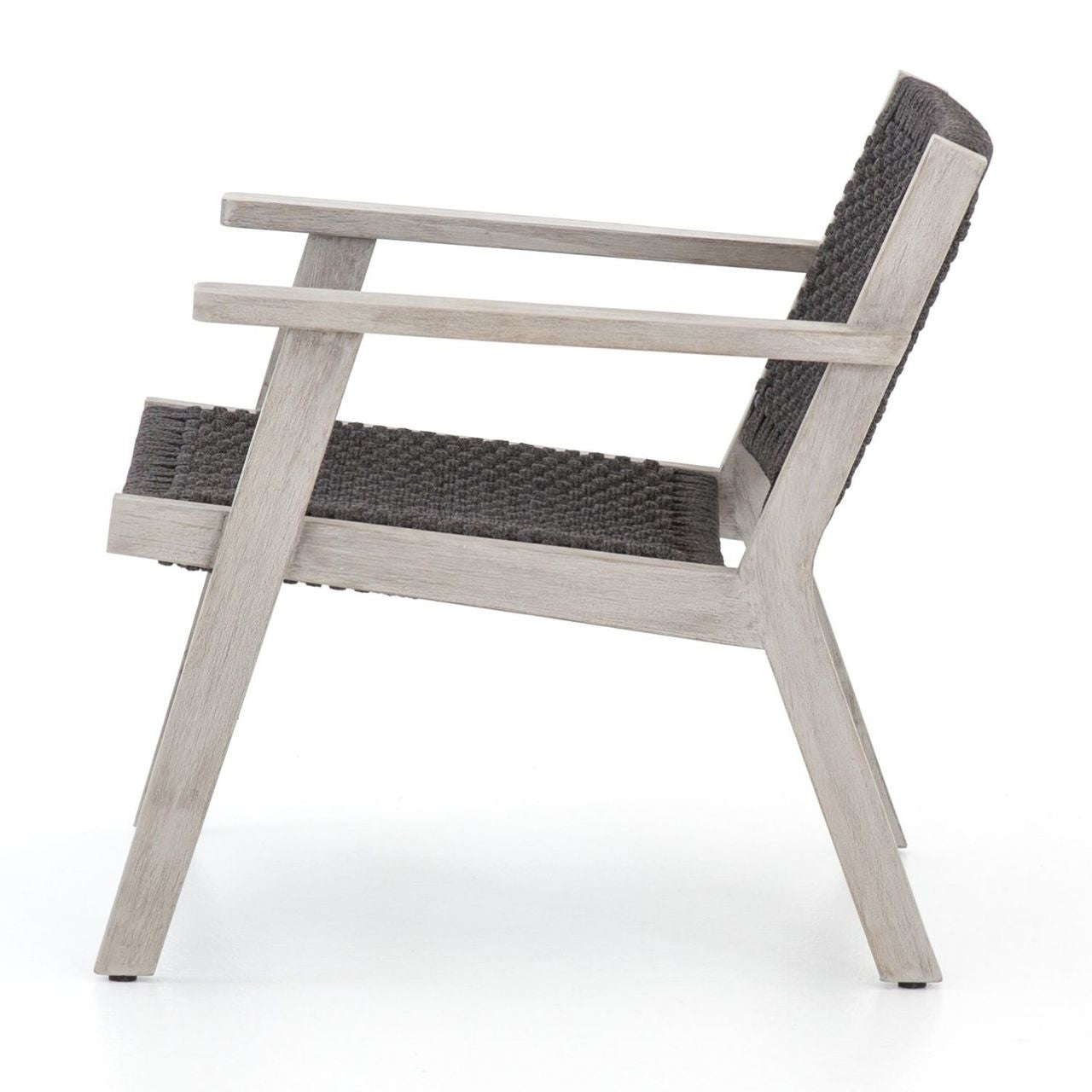 Delano Grey Teak Outdoor Patio Rope Club Chair