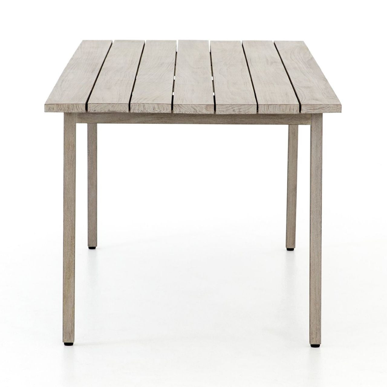 Hansen Grey Teak Wood Tapered Outdoor Dining Table 87"