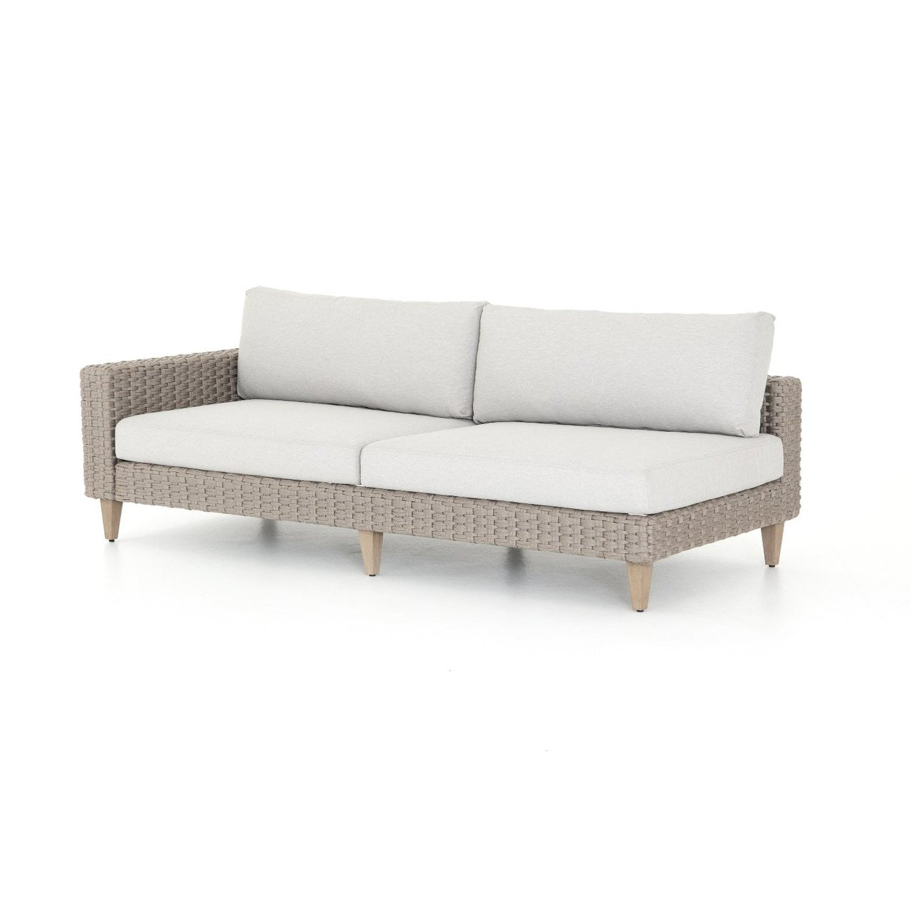 Remi Grey Woven Rope Outdoor 3-Pc Corner Sectional Sofa
