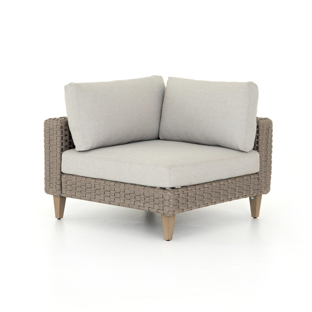 Remi Grey Woven Rope Outdoor 3-Pc Corner Sectional Sofas