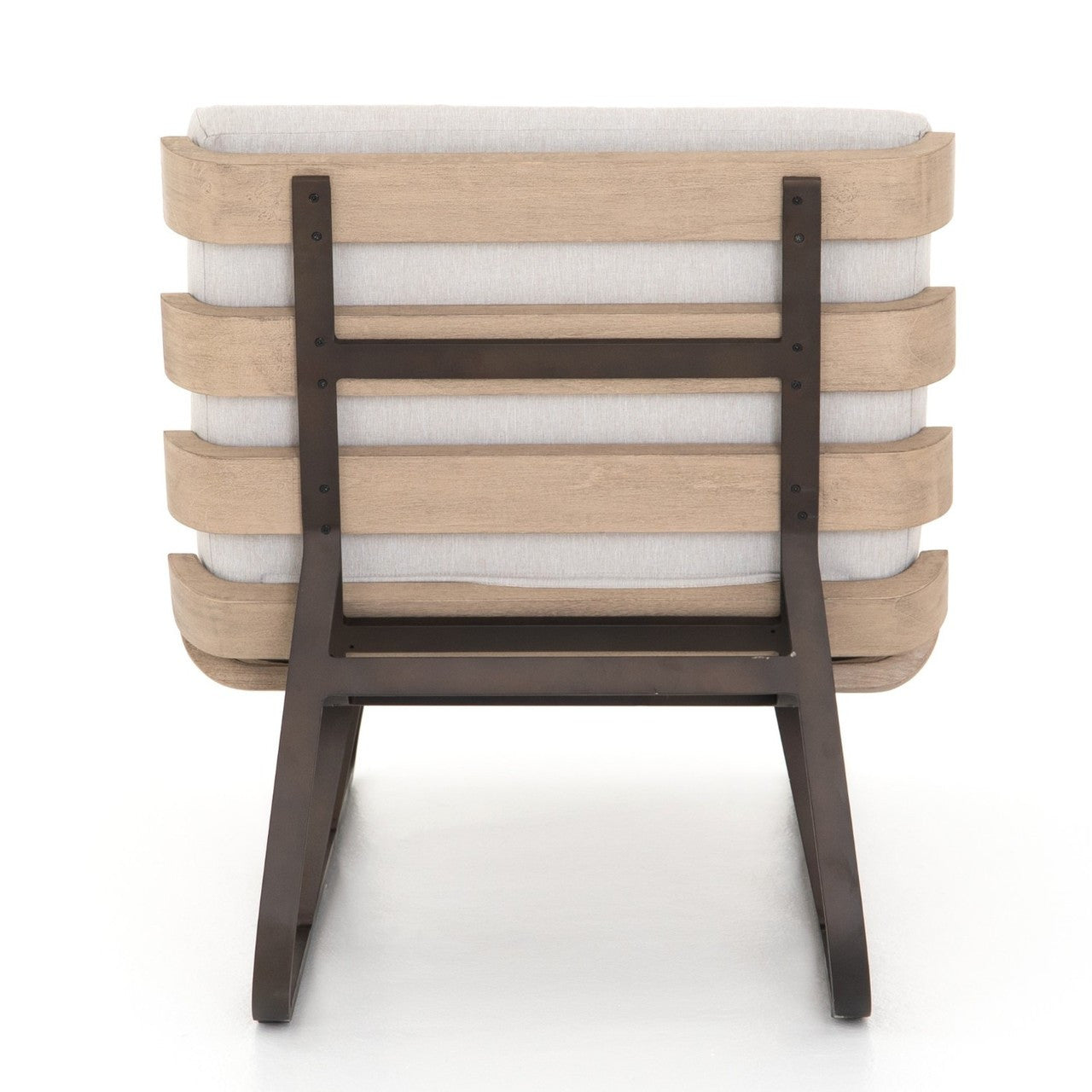 Dimitri Teak Wood Grey Armless Outdoor Chaise Daybed