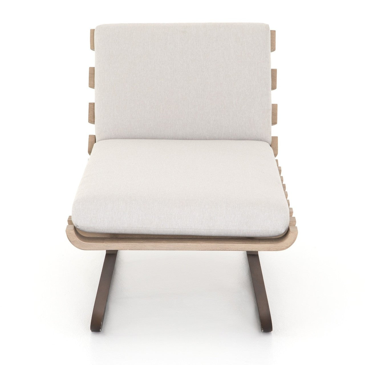 Dimitri Teak Wood Grey Outdoor Chaise Lounge Daybed