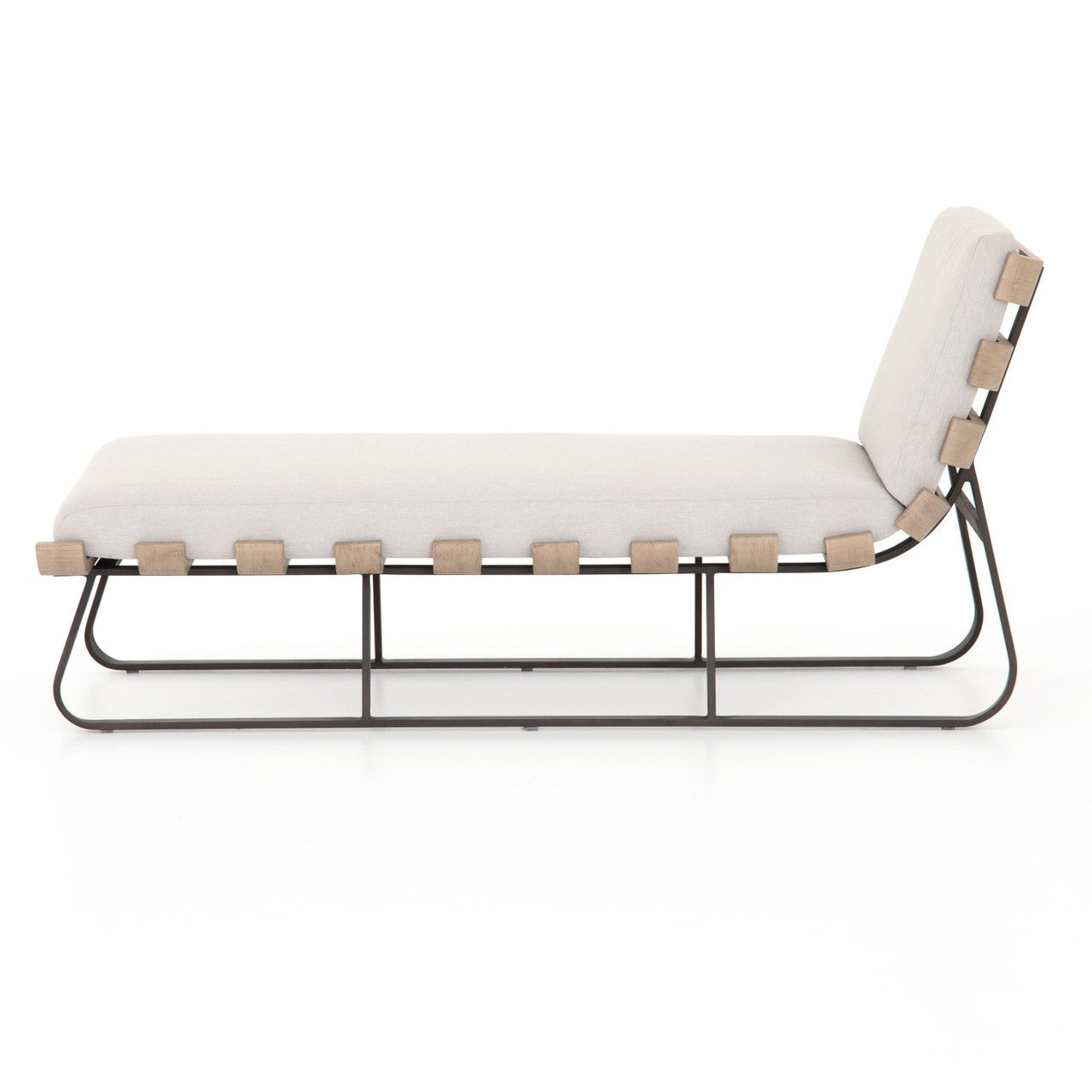 Dimitri Teak Wood Grey Outdoor Chaise Lounge Daybed