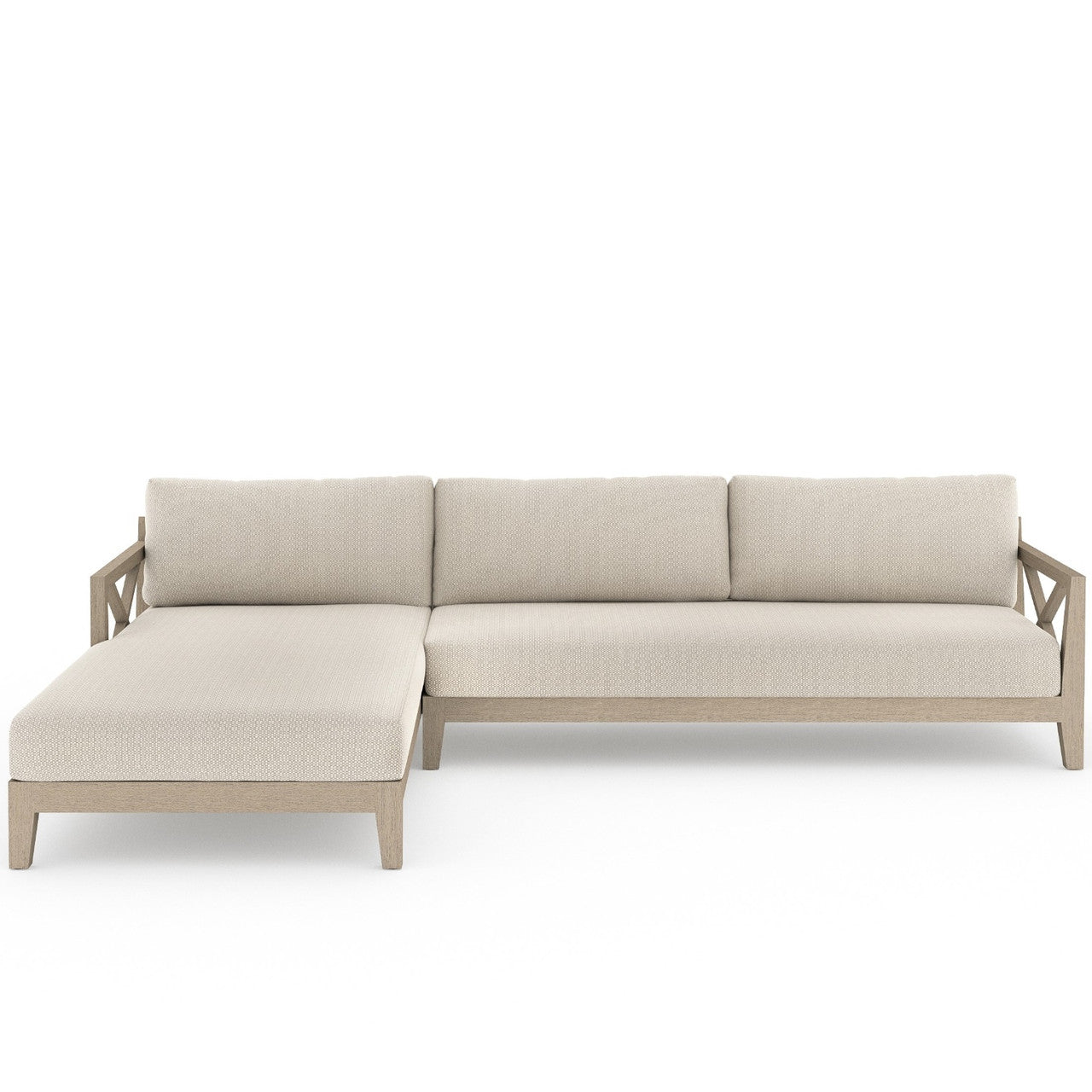 Huntington Brown Teak Outdoor 2-Pc Laf Outdoor Sectional