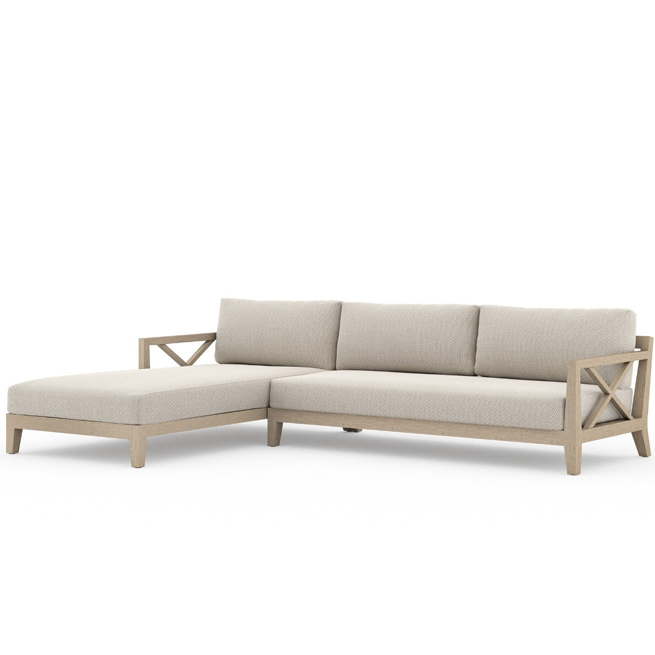 Huntington Brown Teak Outdoor 2-Pc Laf Outdoor Sectional