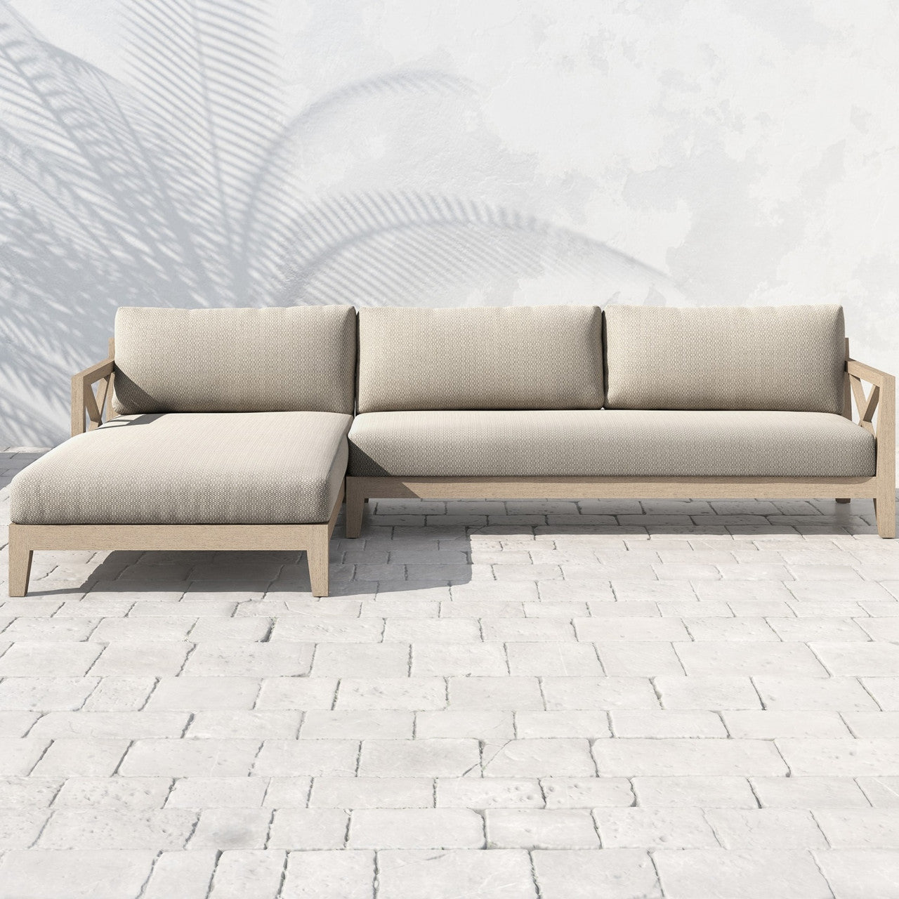 Huntington Brown Teak Outdoor 2-Pc Laf Outdoor Sectional