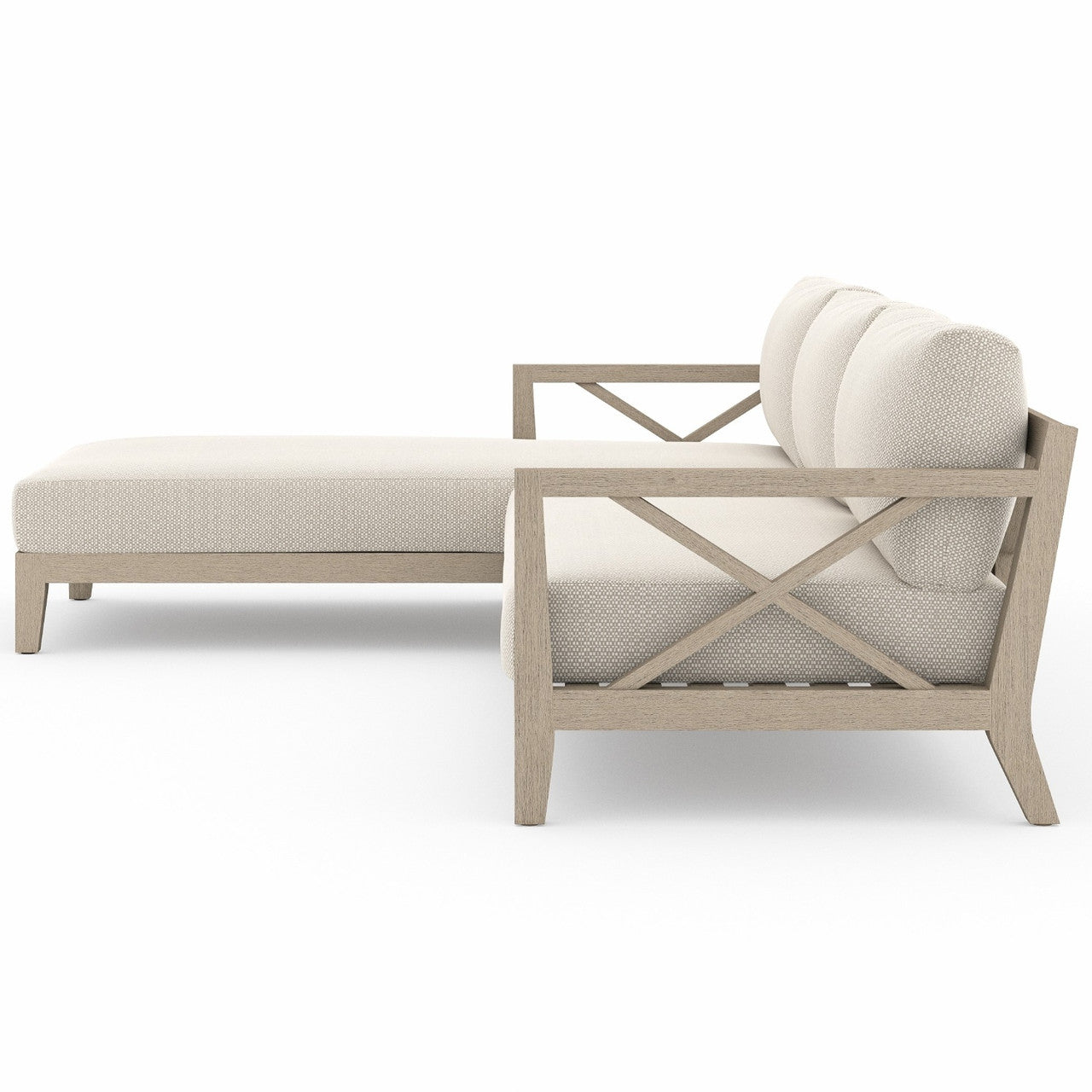 Huntington Brown Teak Outdoor 2-Pc Laf Outdoor Sectional