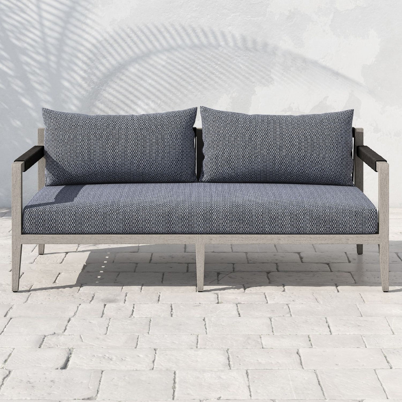 Sherwood Grey Teak Outdoor 2 Seater Sofa 63"