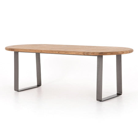 Skate Oak Wood + Metal Oval Dining Table 94"
