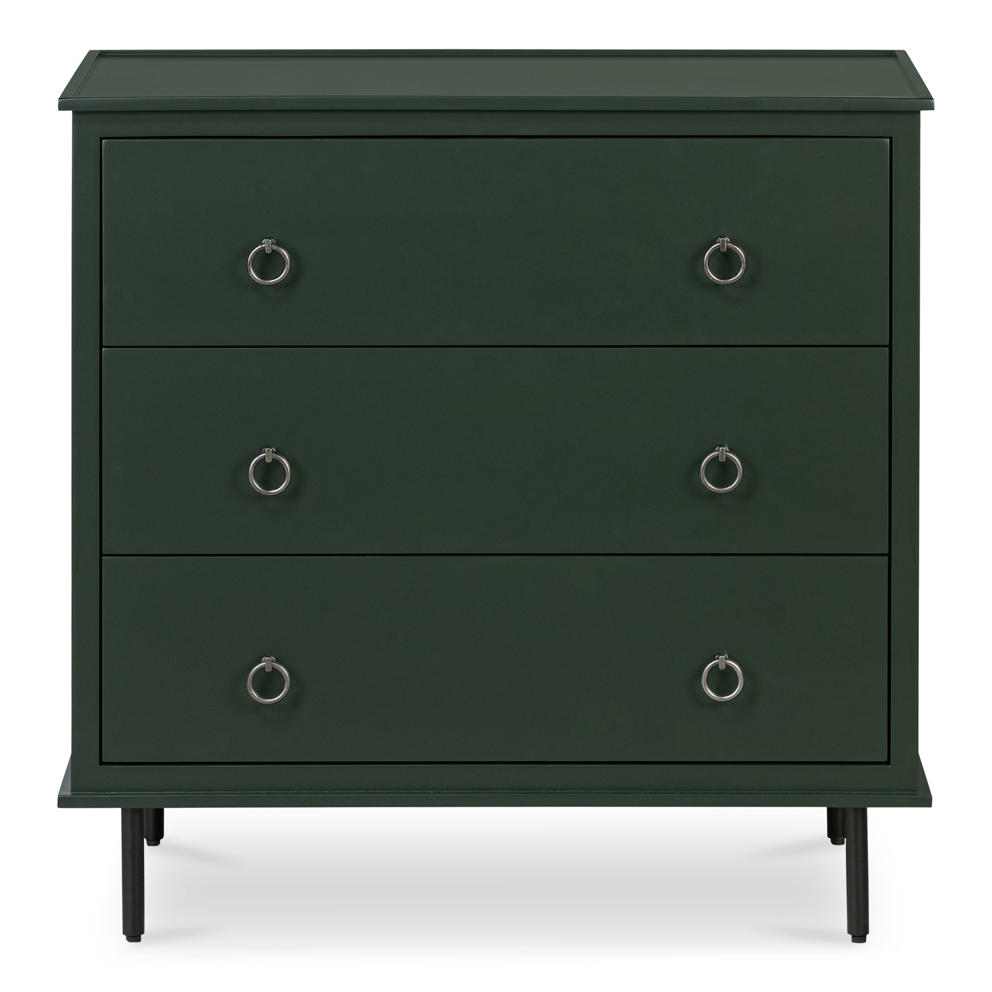 Reagan 3 Drawer Nightstand Deep Green by Moe's Home Collection