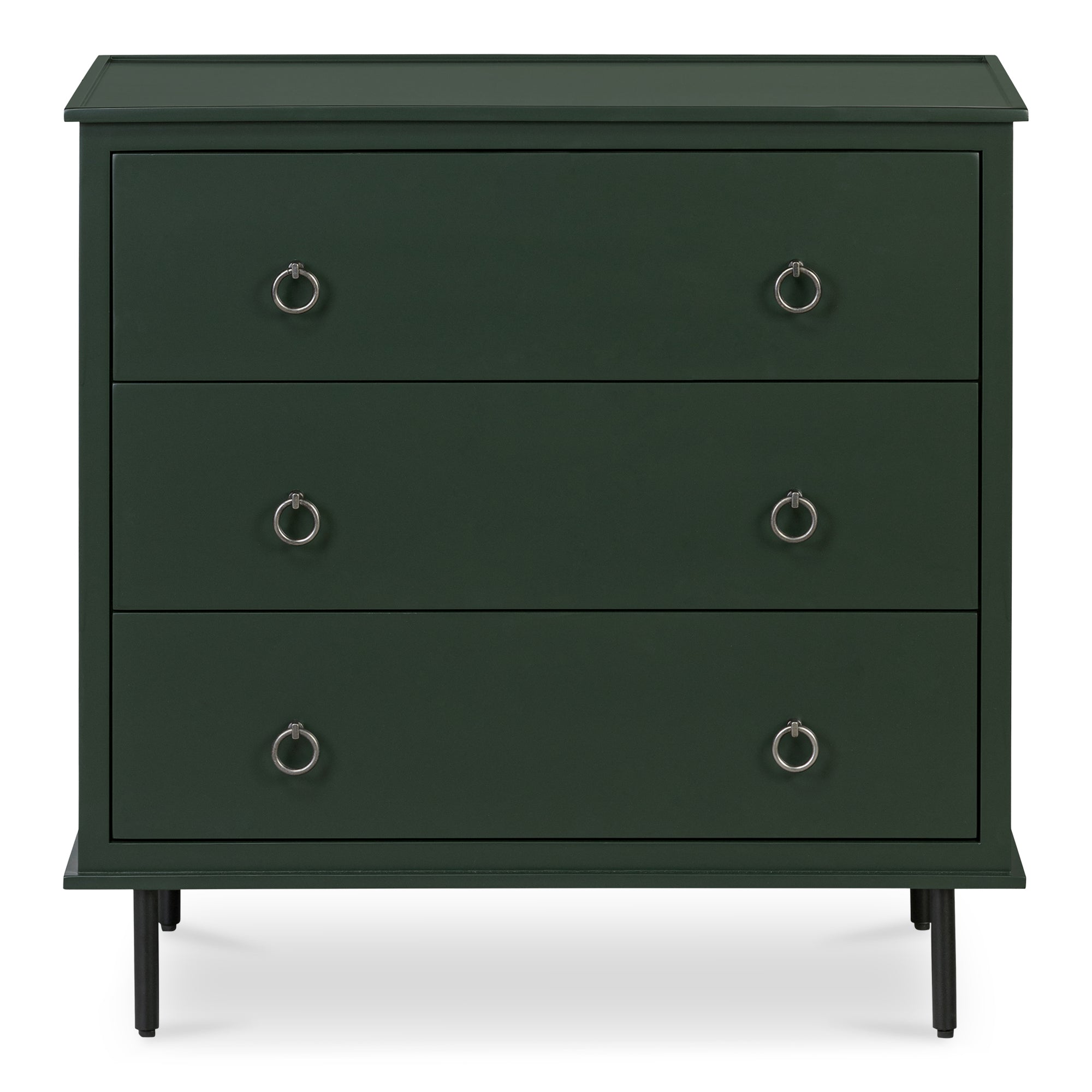 Reagan 3 Drawer Nightstand Deep Green by Moe's Home Collection