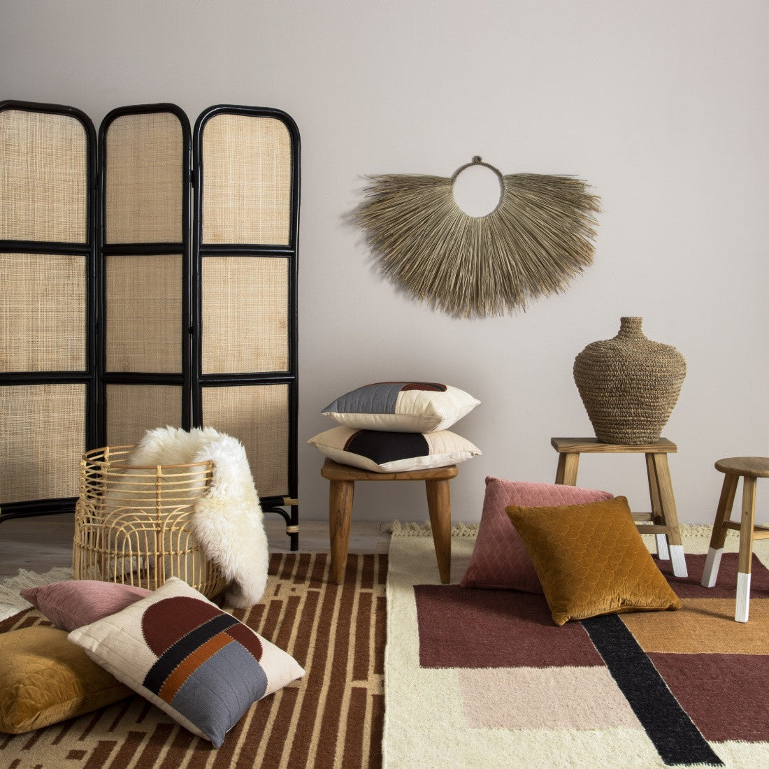 Sundara Woven Natural Rattan Screen Room Divider