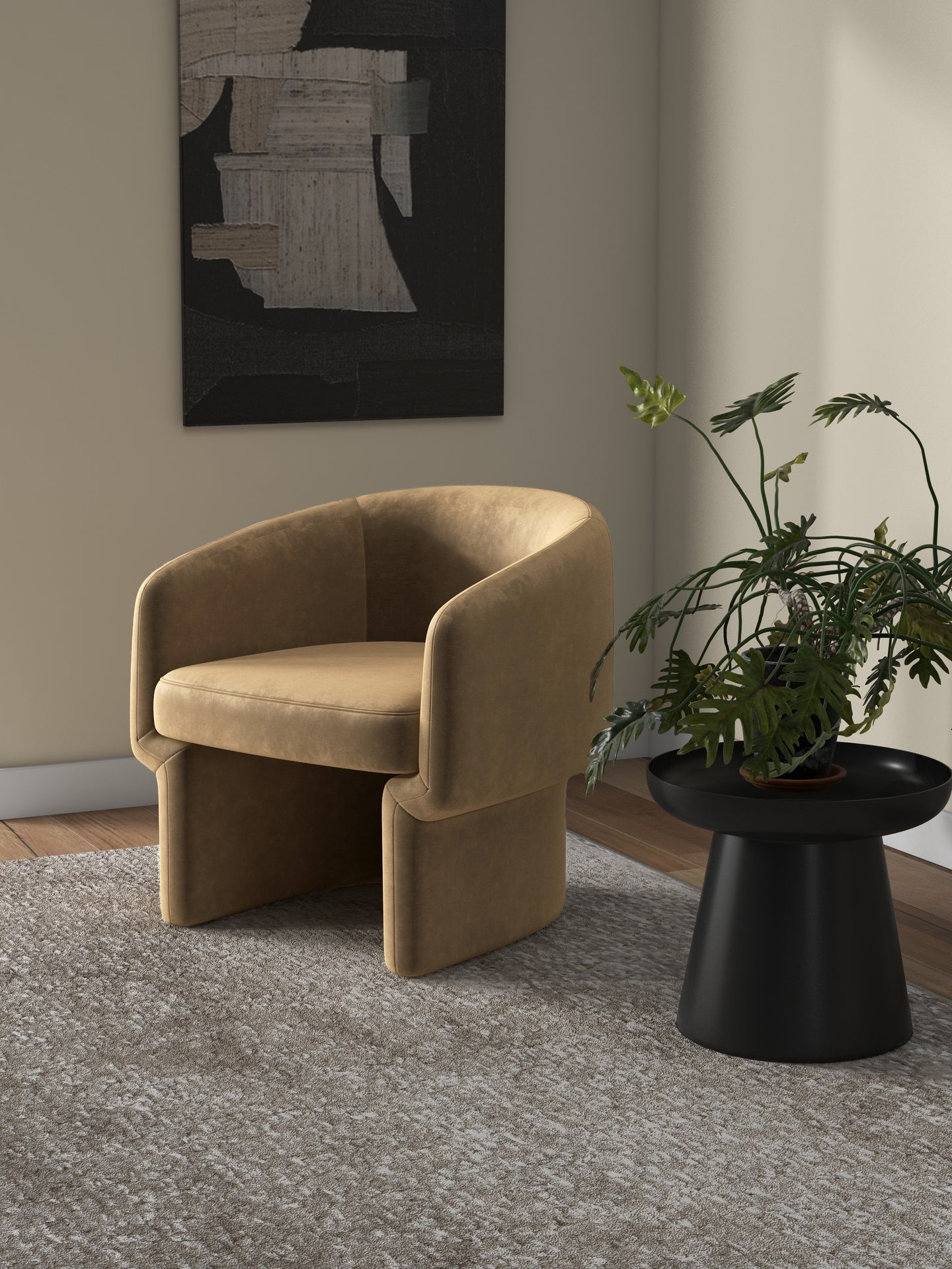 Jessie Charcoal Boucle Accent Chair by Urbia
