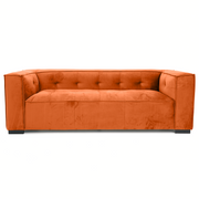 Johnston Modern Velvet Upholstered Sofa with Wide Square Arms and Biscuit Tufting