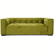 Johnston Modern Velvet Upholstered Sofa with Wide Square Arms and Biscuit Tufting