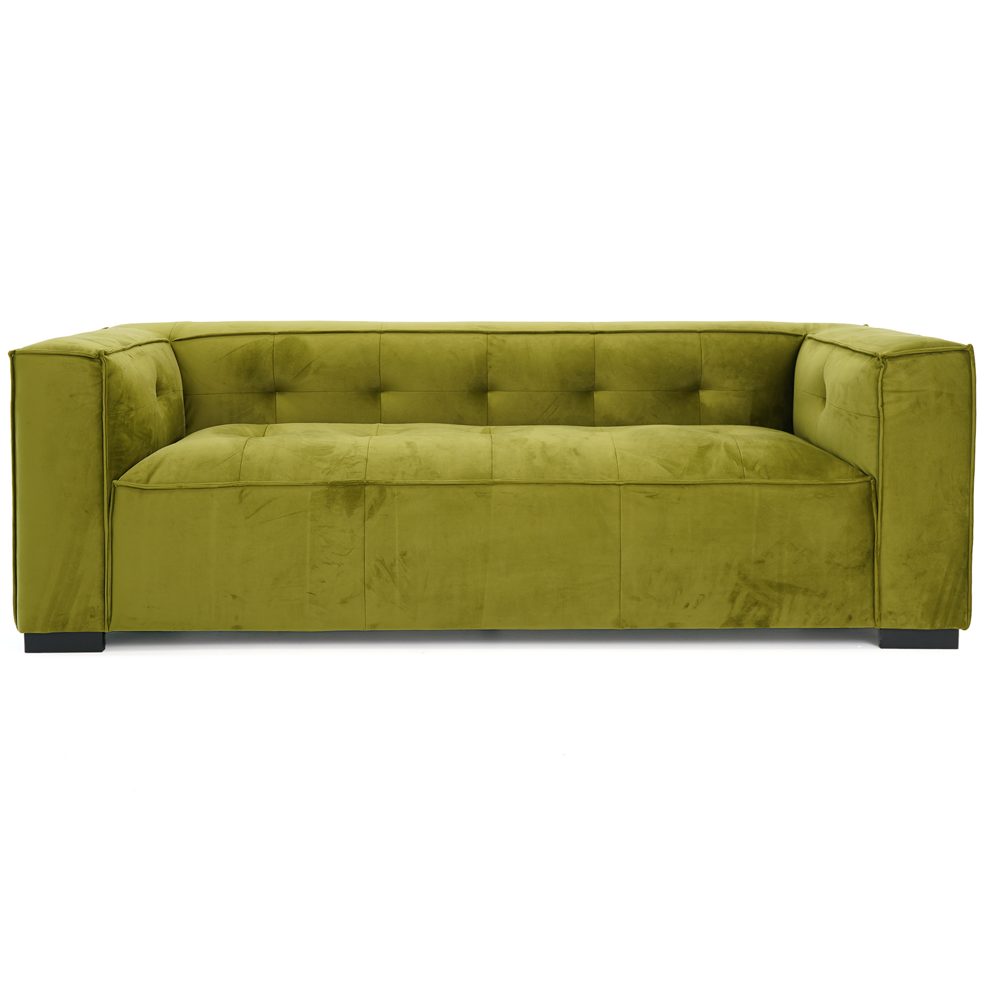 Johnston Modern Velvet Upholstered Sofa with Wide Square Arms and Biscuit Tufting