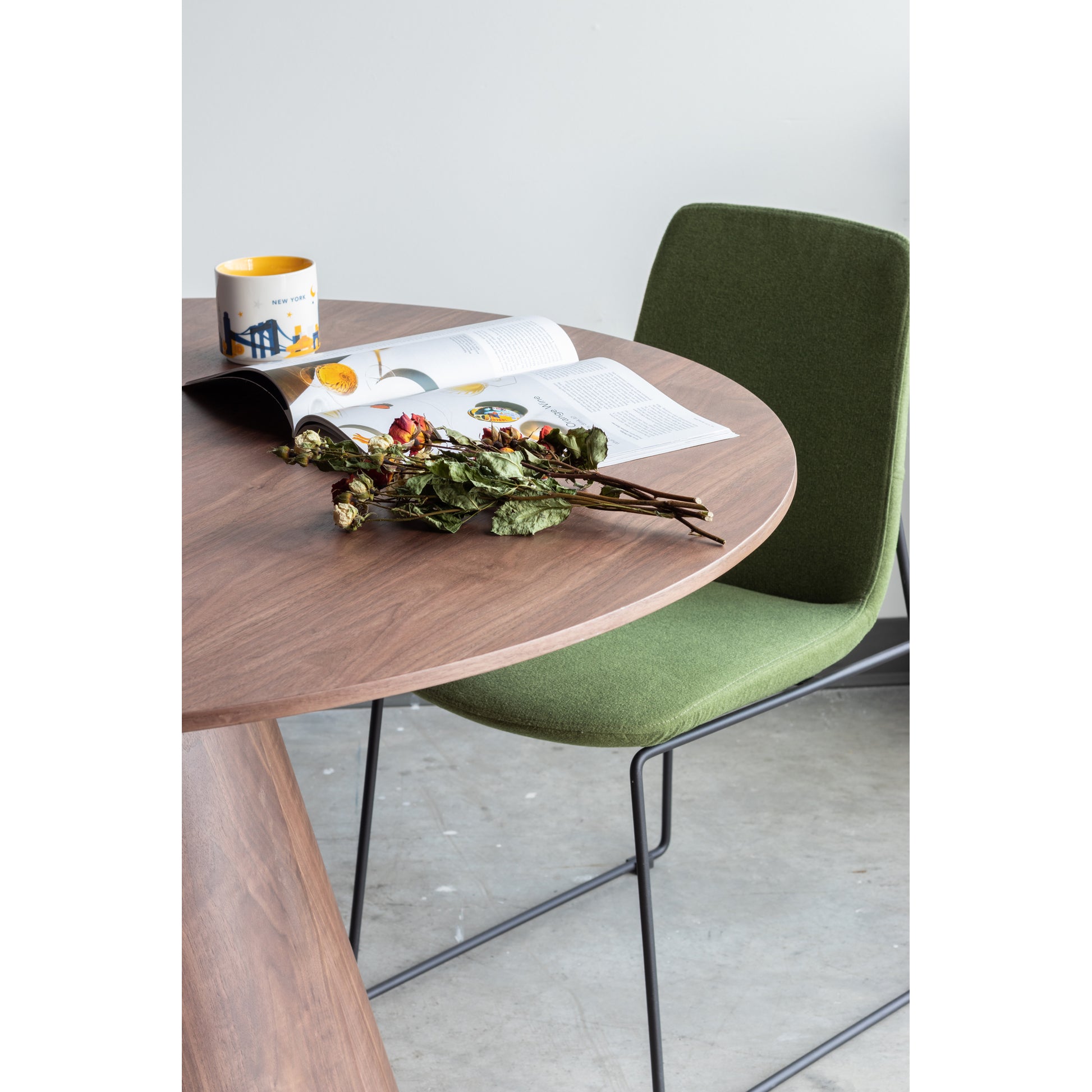 Otago 47In Round Dining Table Walnut by Moe's Home Collection - view 2