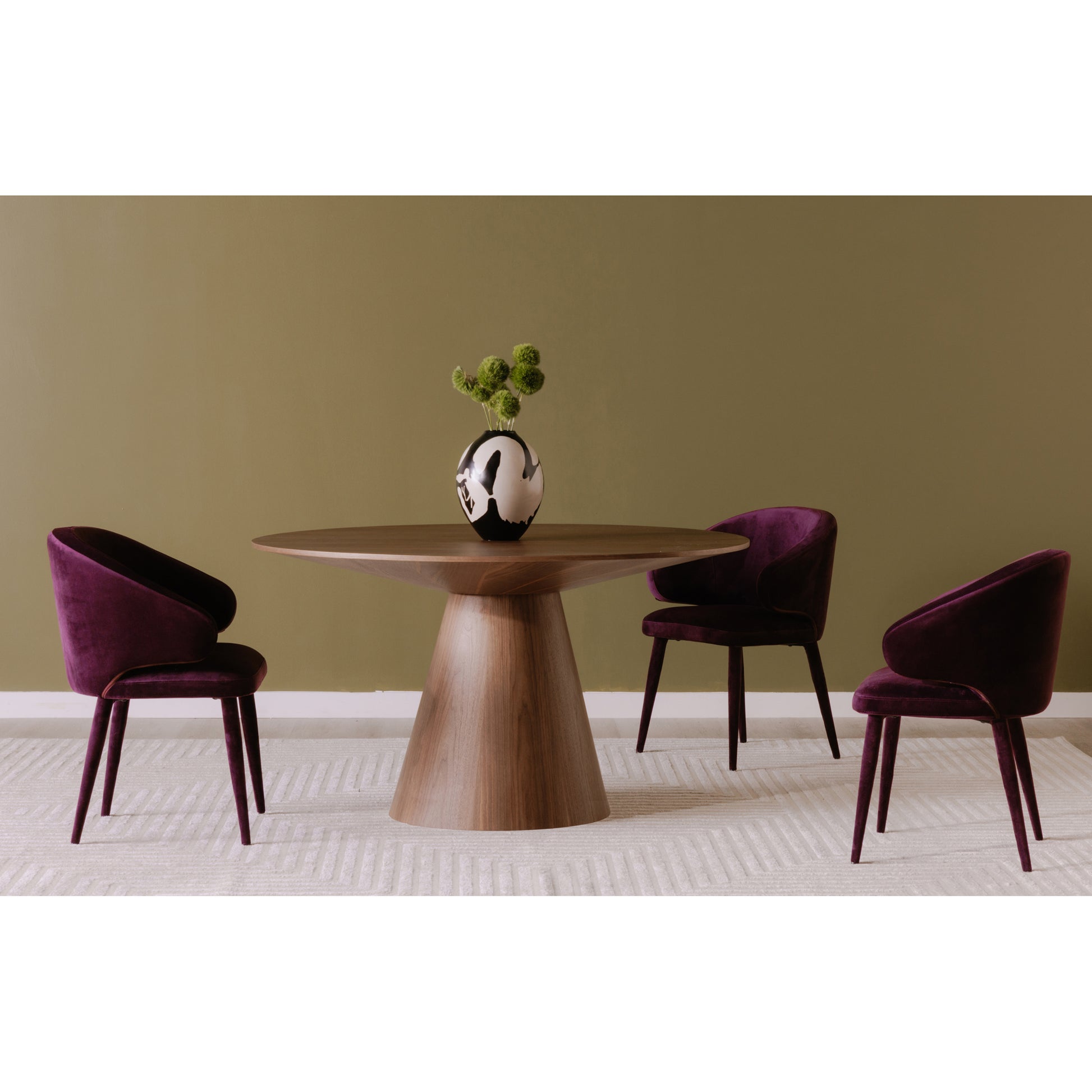 Otago Round 54In Dining Table Walnut Brown by Moe's Home Collection - view 4