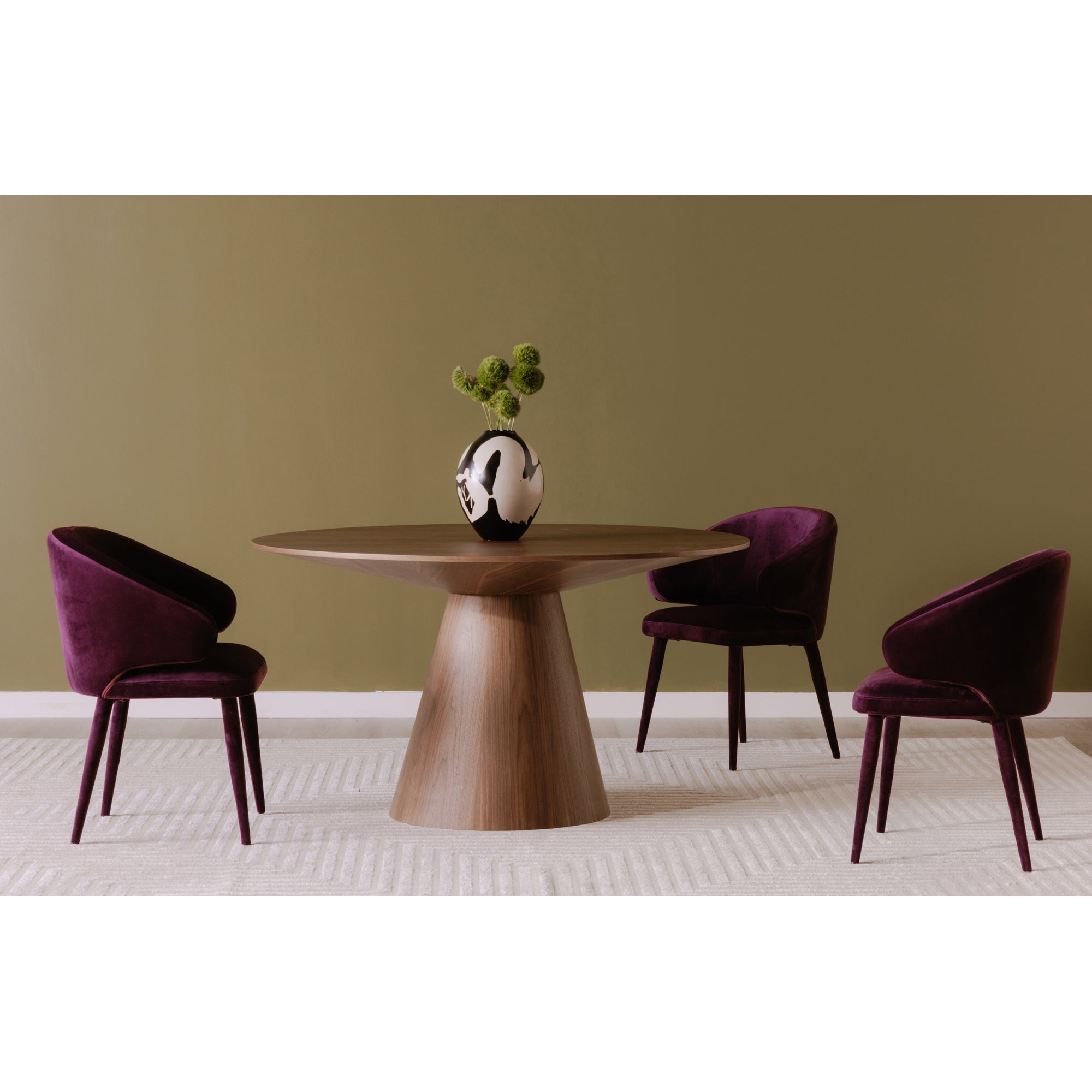 Otago Round 54In Dining Table Walnut Brown by Moe's Home Collection - view 4