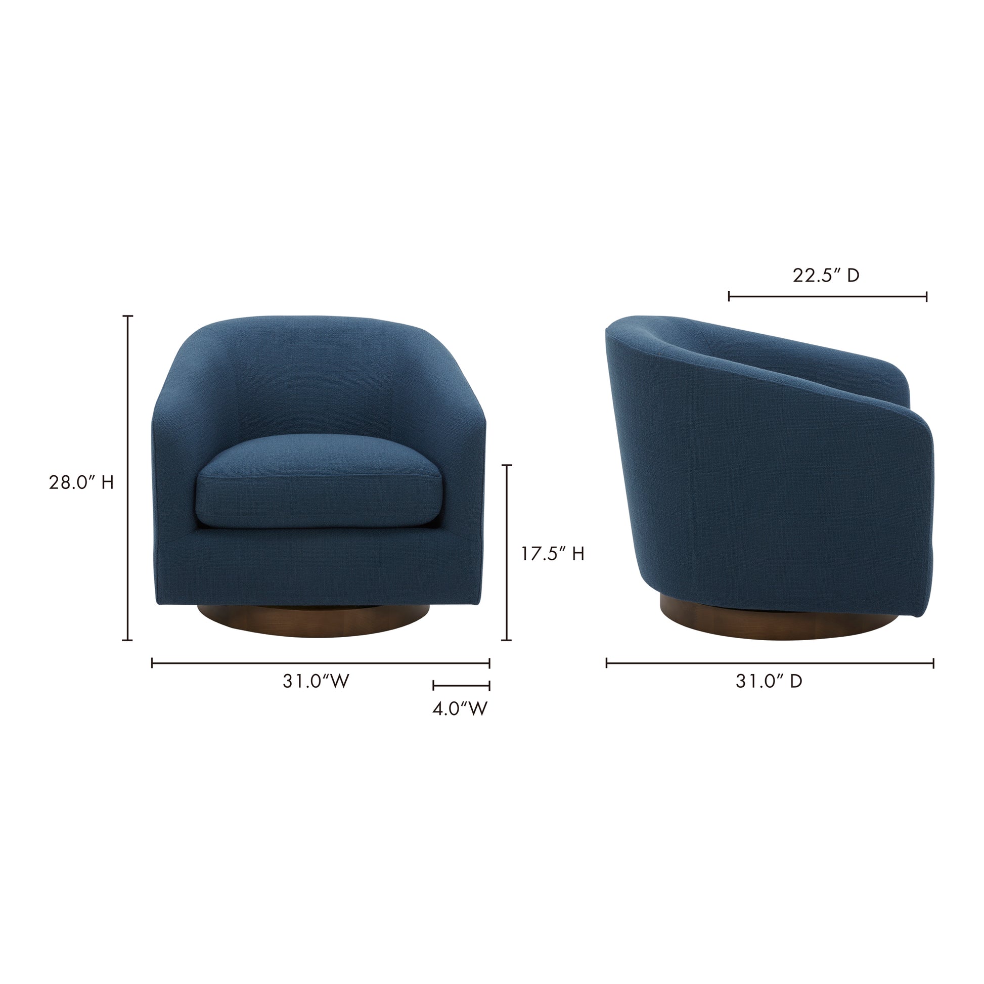 Oscy Swivel Chair Dark Atlantic by Moe's Home Collection - view 4